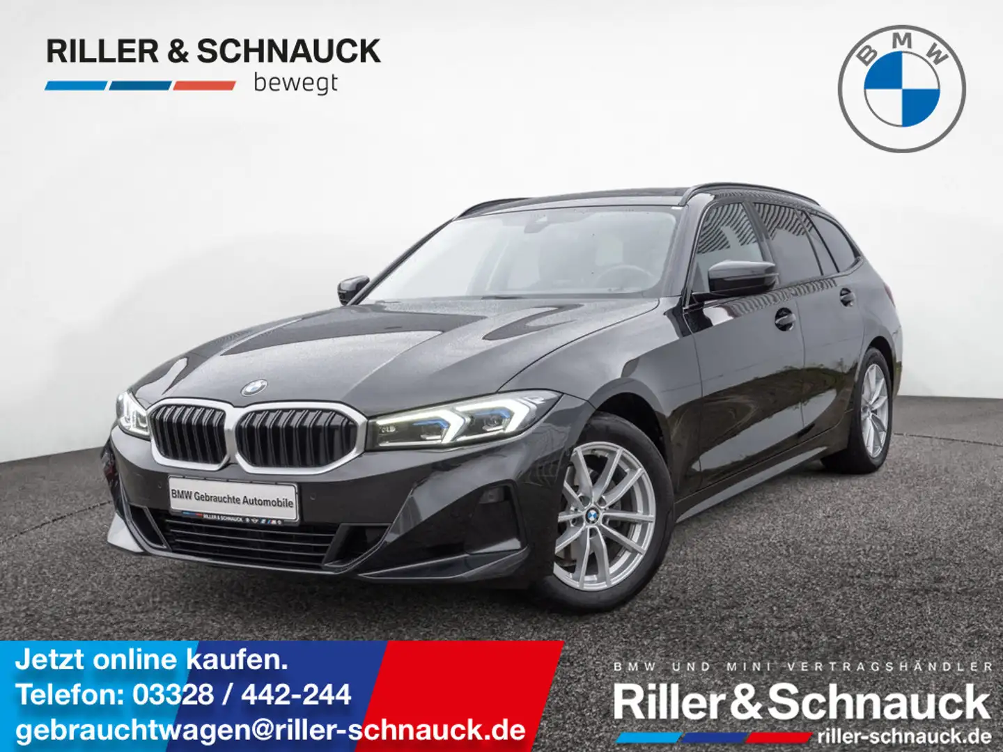 BMW 320 d Touring PANO+HUD+NAVI+LEDER+KEYLESS+KLIM Schwarz - 1
