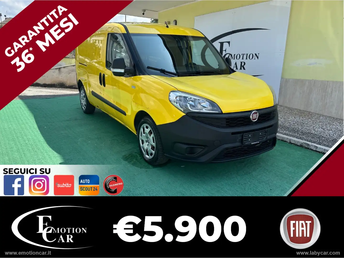 Fiat Doblo 1.3 MJT PL Maxi N1 - 2017 Jaune - 1
