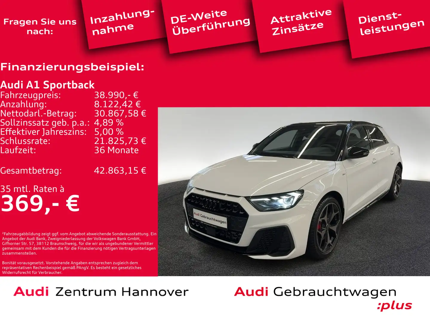 Audi A1 40 2.0 TFSI S line (EURO 6e) Weiß - 1