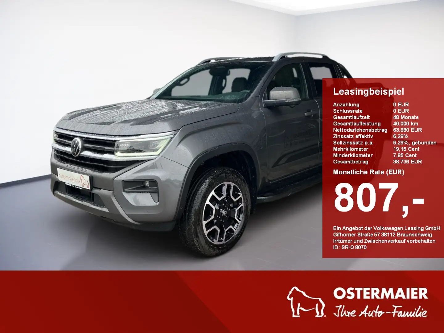Volkswagen Amarok PANAMERICANA DC 3.0TDI 241PS.MATRIX.NAVI.AHK.LEDER Gris - 1
