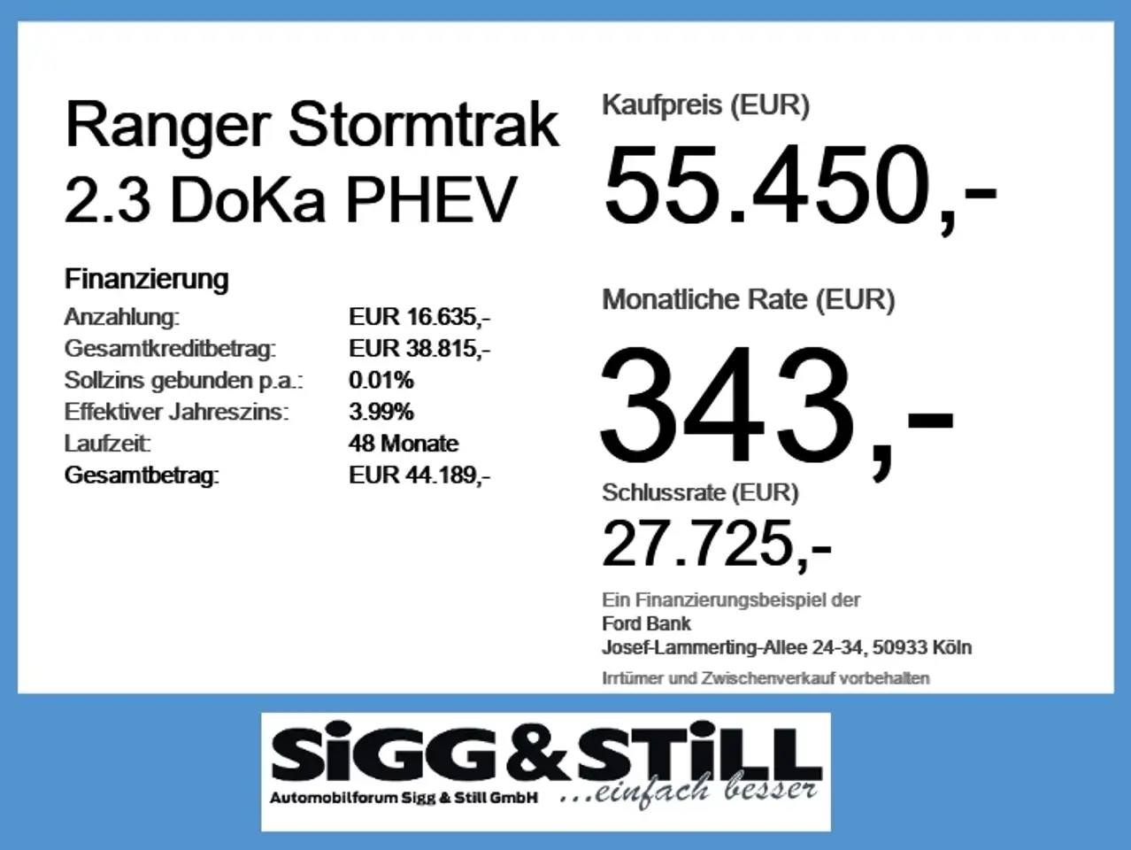 Ford Ranger Stormtrak 2.3 DoKa PHEV MATR-LED*360°*iACC 4