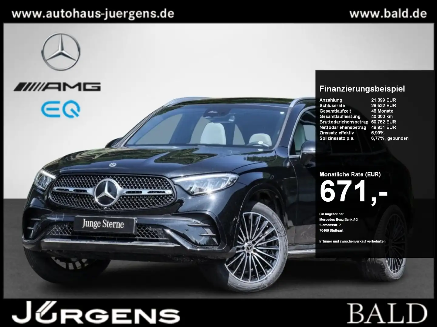 Mercedes-Benz GLC 400 e 4M AMG-Sport/Technik/Pano/HUD/AHK/Dist Černá - 1