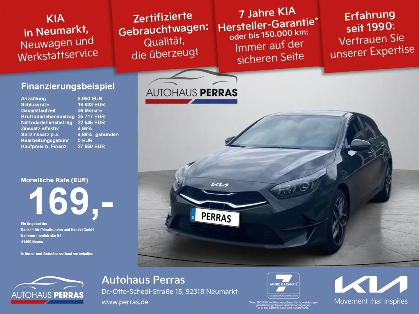 Kia Ceed / cee'd CEED 1.5T 48V DCT 140 ULTIMATE Style AppleCarplay Gris - 1