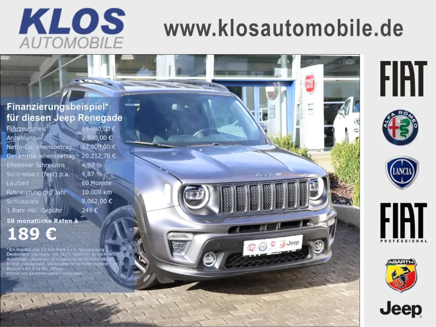Jeep Renegade S 1.3 PHEV 4Xe 240PS AHK LED NAVI KAMERA WINTER Gris - 1