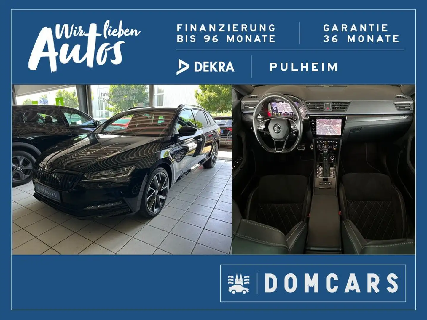 Skoda Superb Combi Sportline iV/LED/NAVI/GARANTIE/AHK/ Zwart - 1