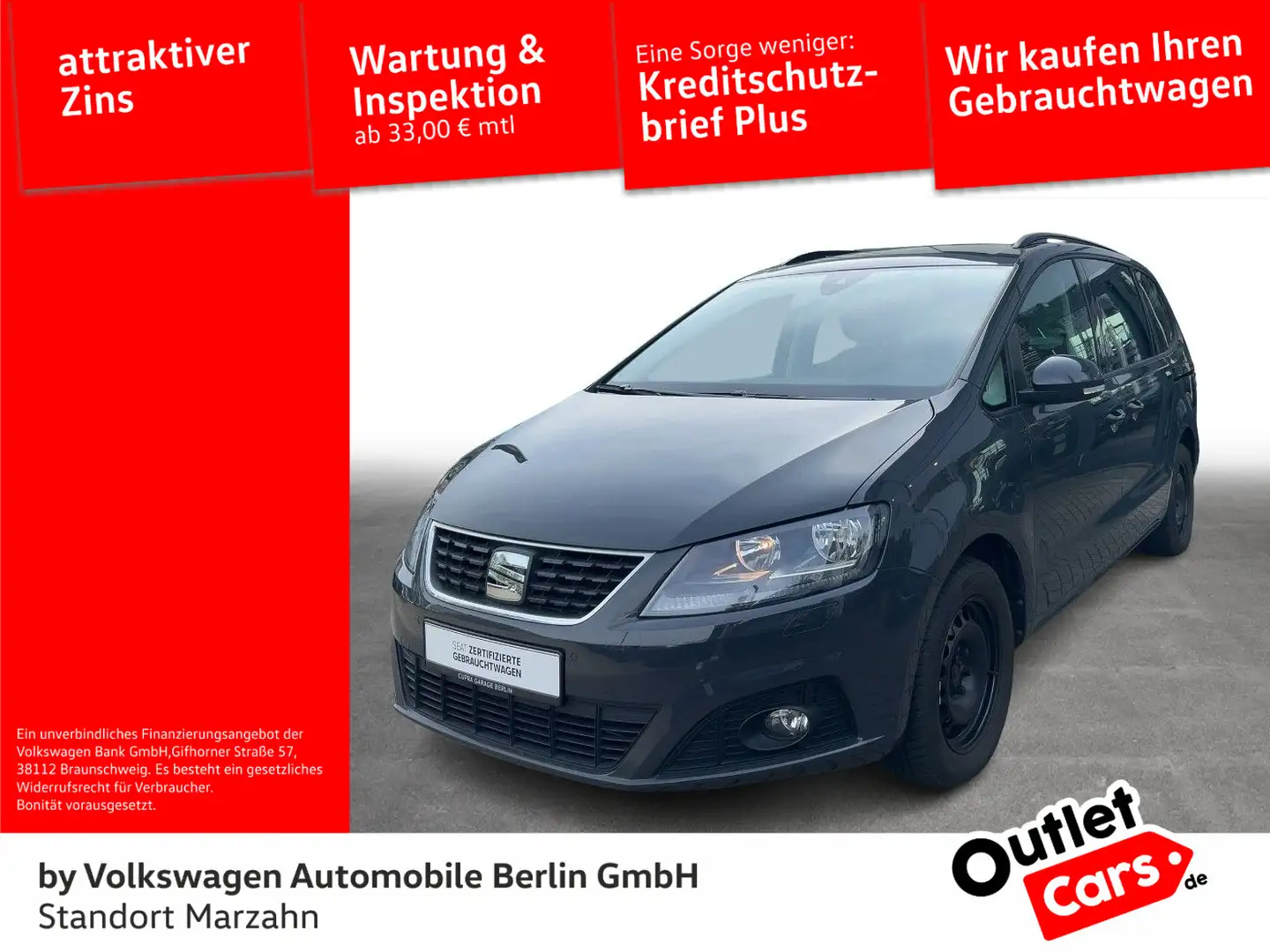 SEAT Alhambra 1.4 TSI Style AHK Full Link GRA SHZ PDC Gris - 1