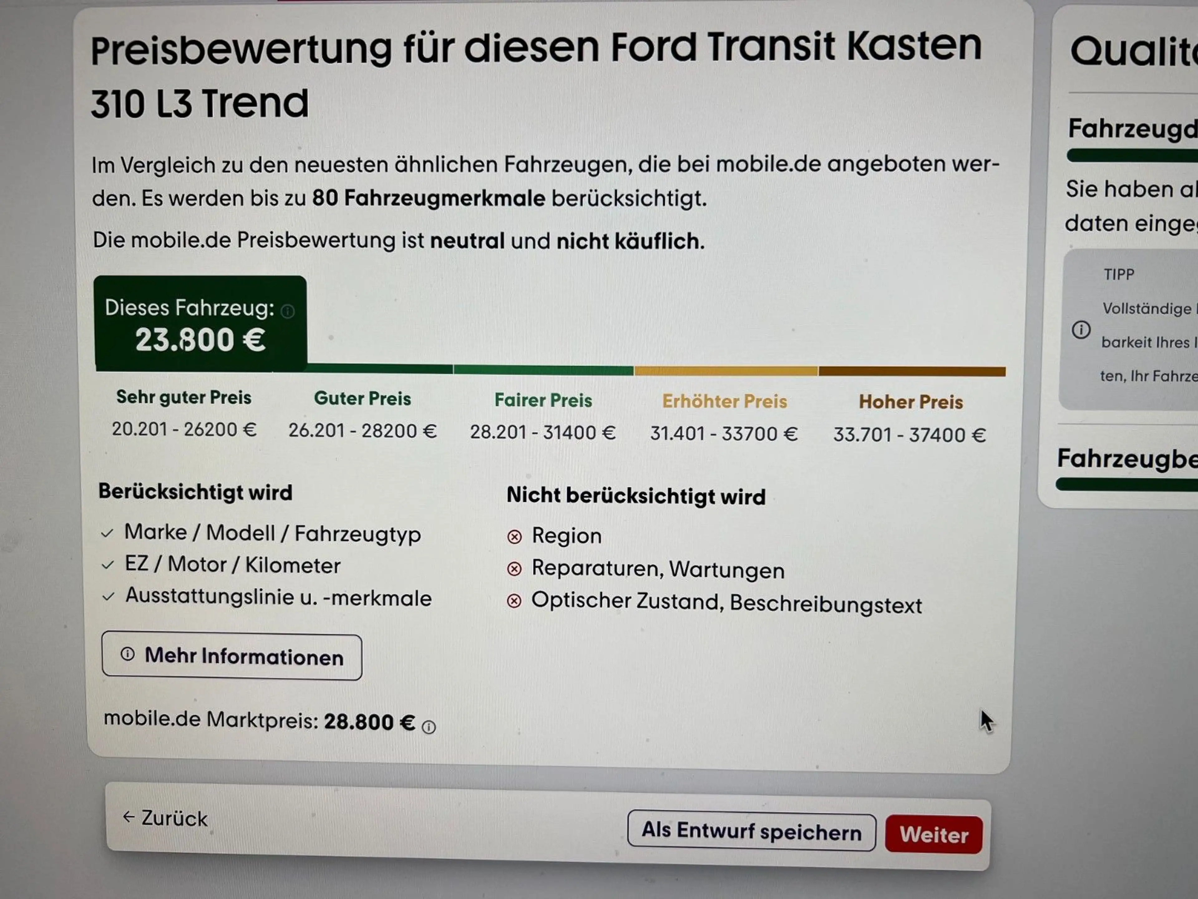Ford Transit Kasten Trend L3H3 PDC Klima Nur 15TKM — photo 15