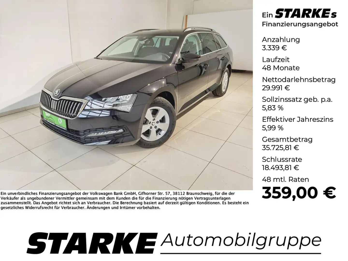 Skoda Superb Combi 2.0 TDI DSG Ambition Schwarz - 1