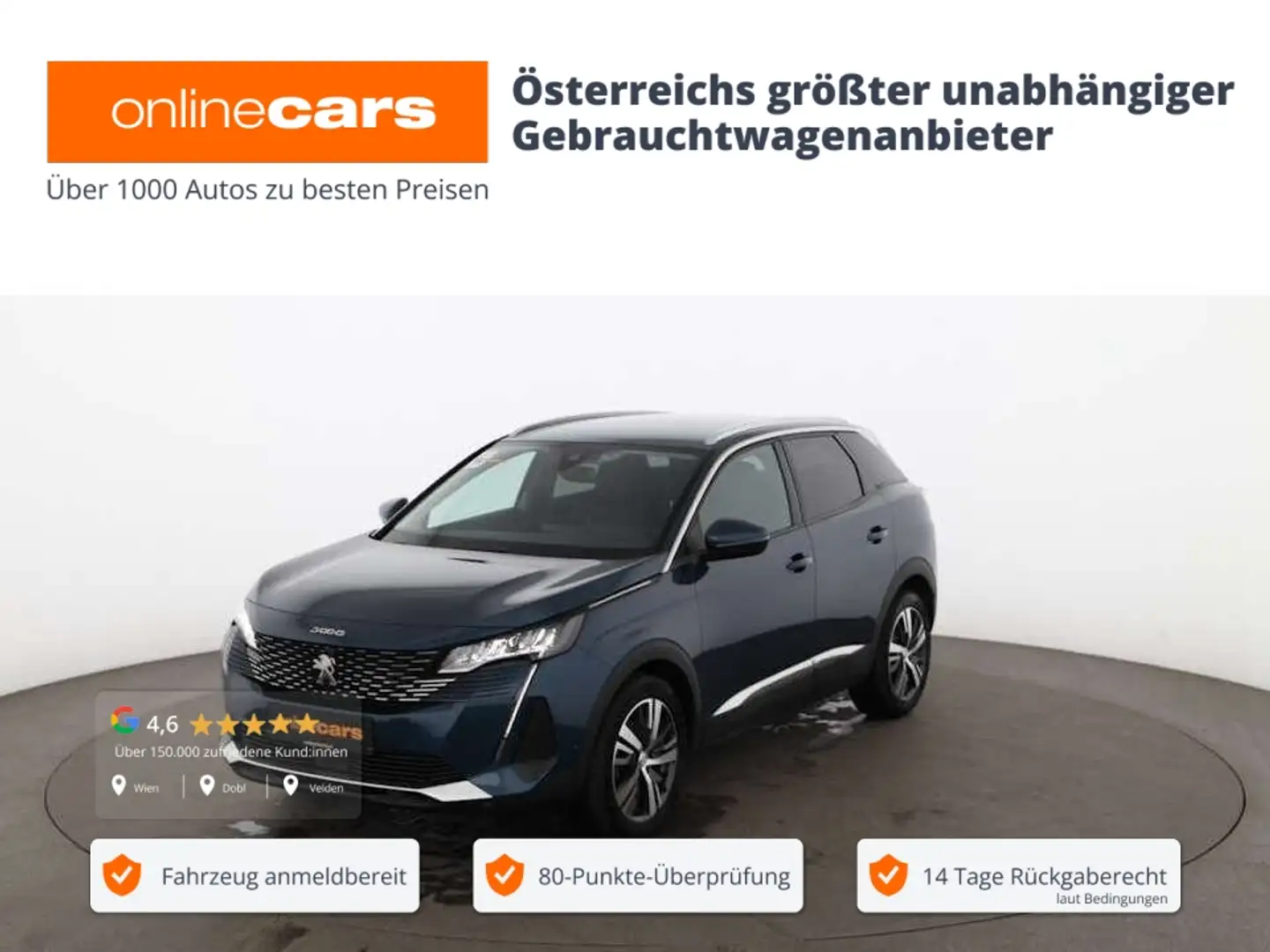 Peugeot 3008 1.5 BlueHDi Allure 130 LED AHK RADAR NAVI Blau - 1