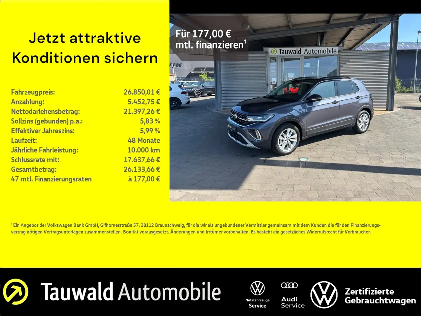 Volkswagen T-Cross Life 1.0 TSI DSG IQ/KAMERA/AHK Gris - 1