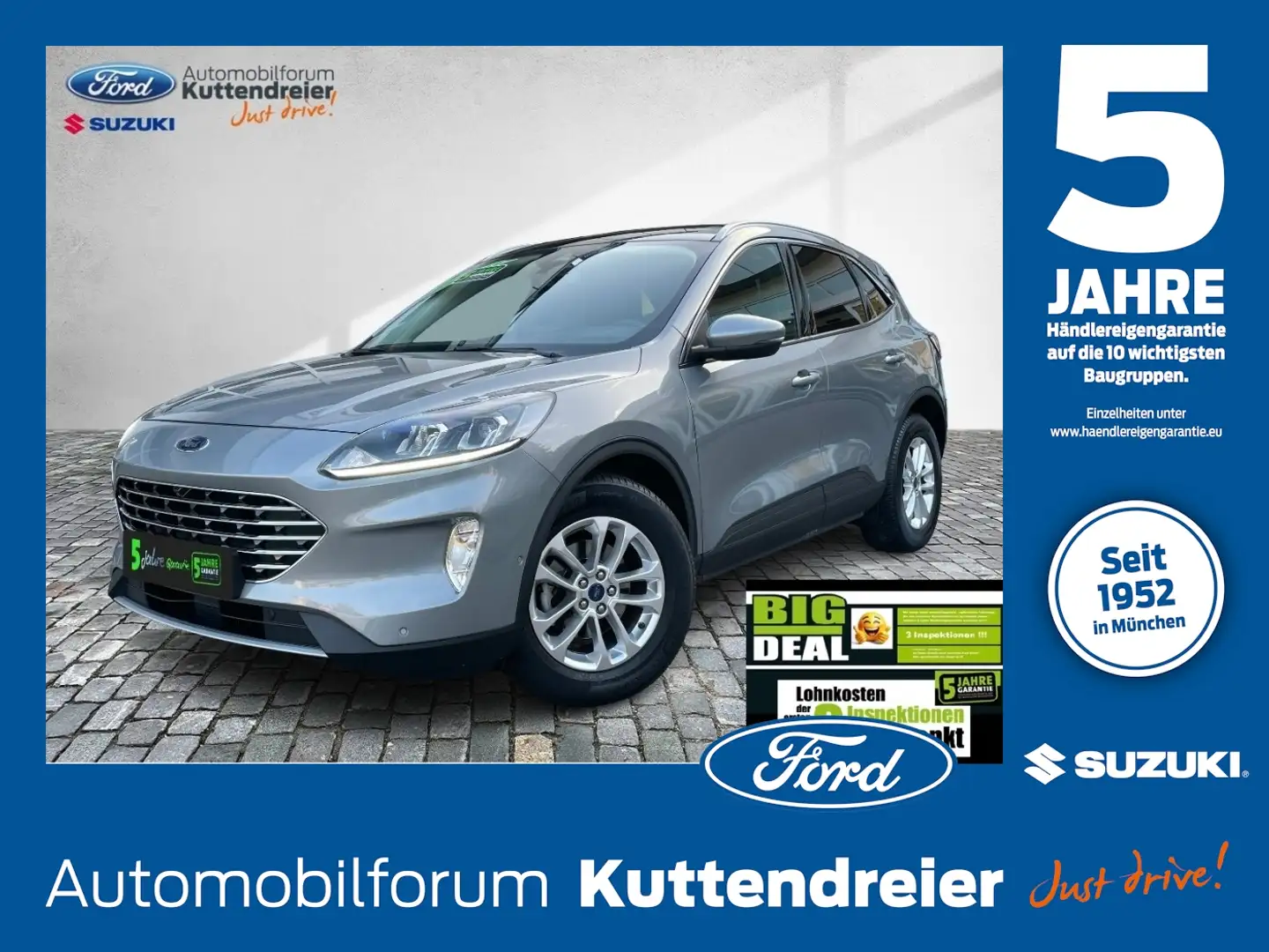 Ford Kuga Titanium Glasdach Navi Kamera Lenkr.Sitzhei. Argent - 1