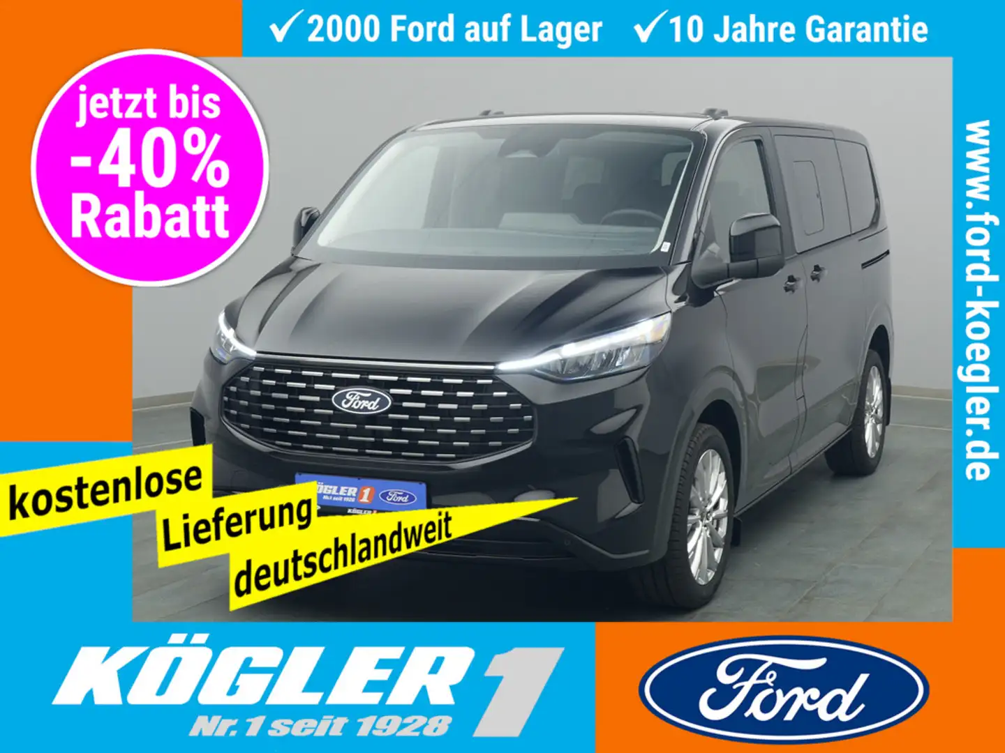 Ford Tourneo Custom 320 L1 Titanium 170PS Aut. Schwarz - 1