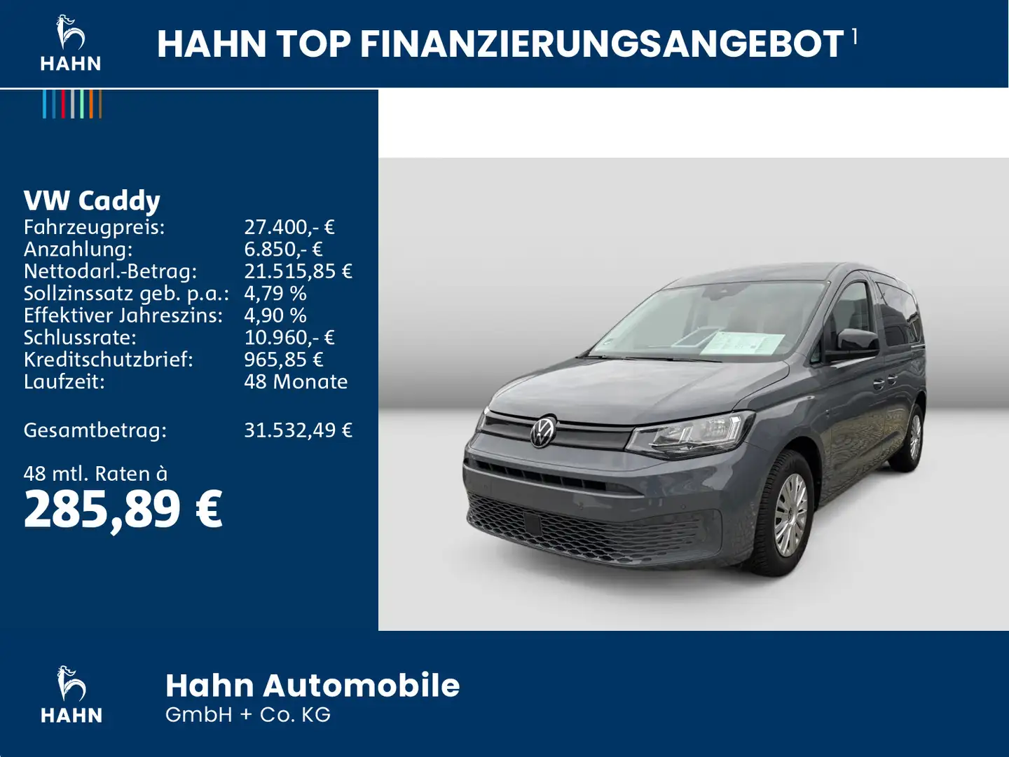 Volkswagen Caddy TDI 75 KW PDC Sitz + Frontscheibe beheizt Grau - 2