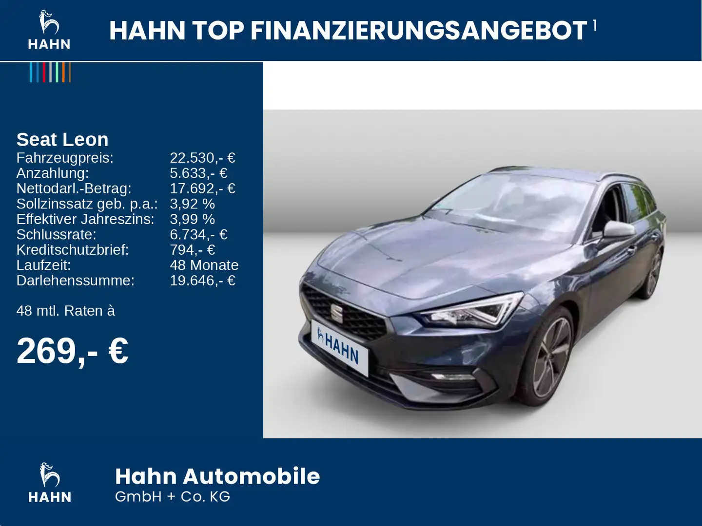 SEAT Leon Sportstourer 2.0 TDI DSG FR AHK  LED Beats Grau - 2