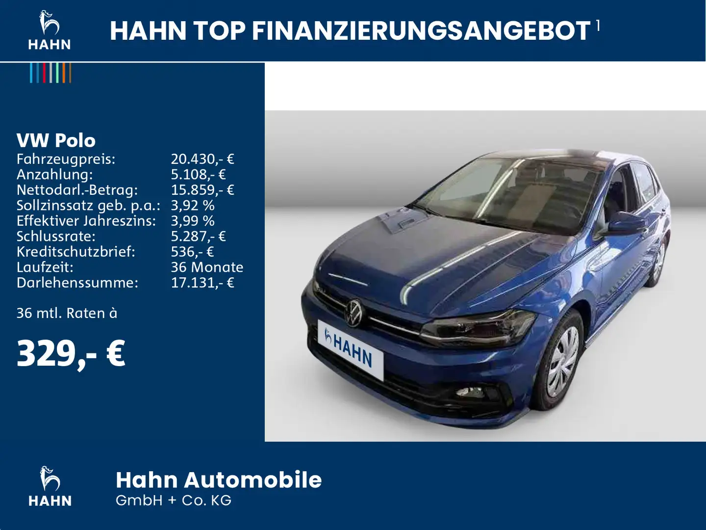 Volkswagen Polo 1.0TSI Highline R-line LED Navi ACC PDC DAB Blau - 2