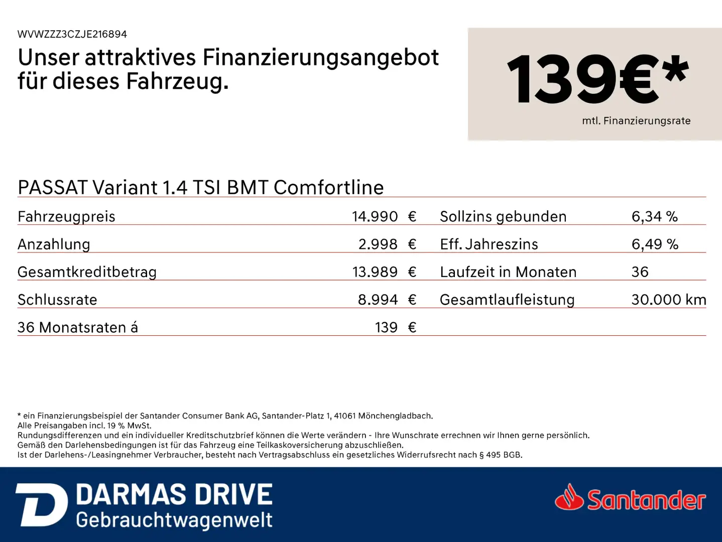 Volkswagen Passat PASSAT Variant 1.4 TSI BMT Comfortline Schwarz - 2