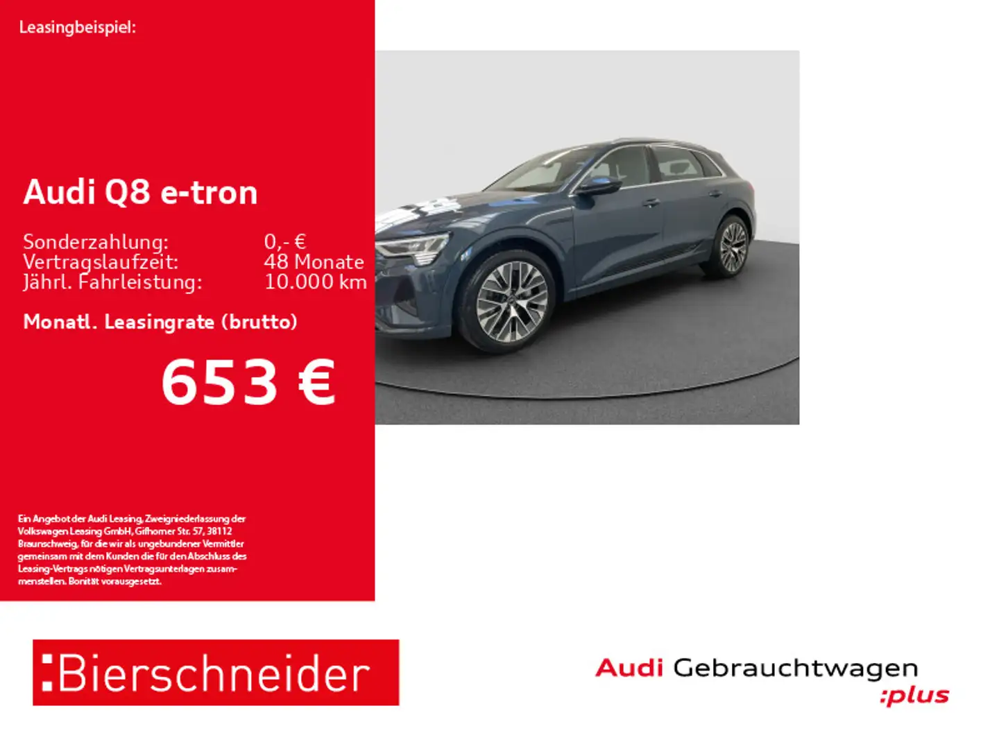 Audi Q8 e-tron 55 qu advanced AHK PANO MATRIX 21 Blau - 1