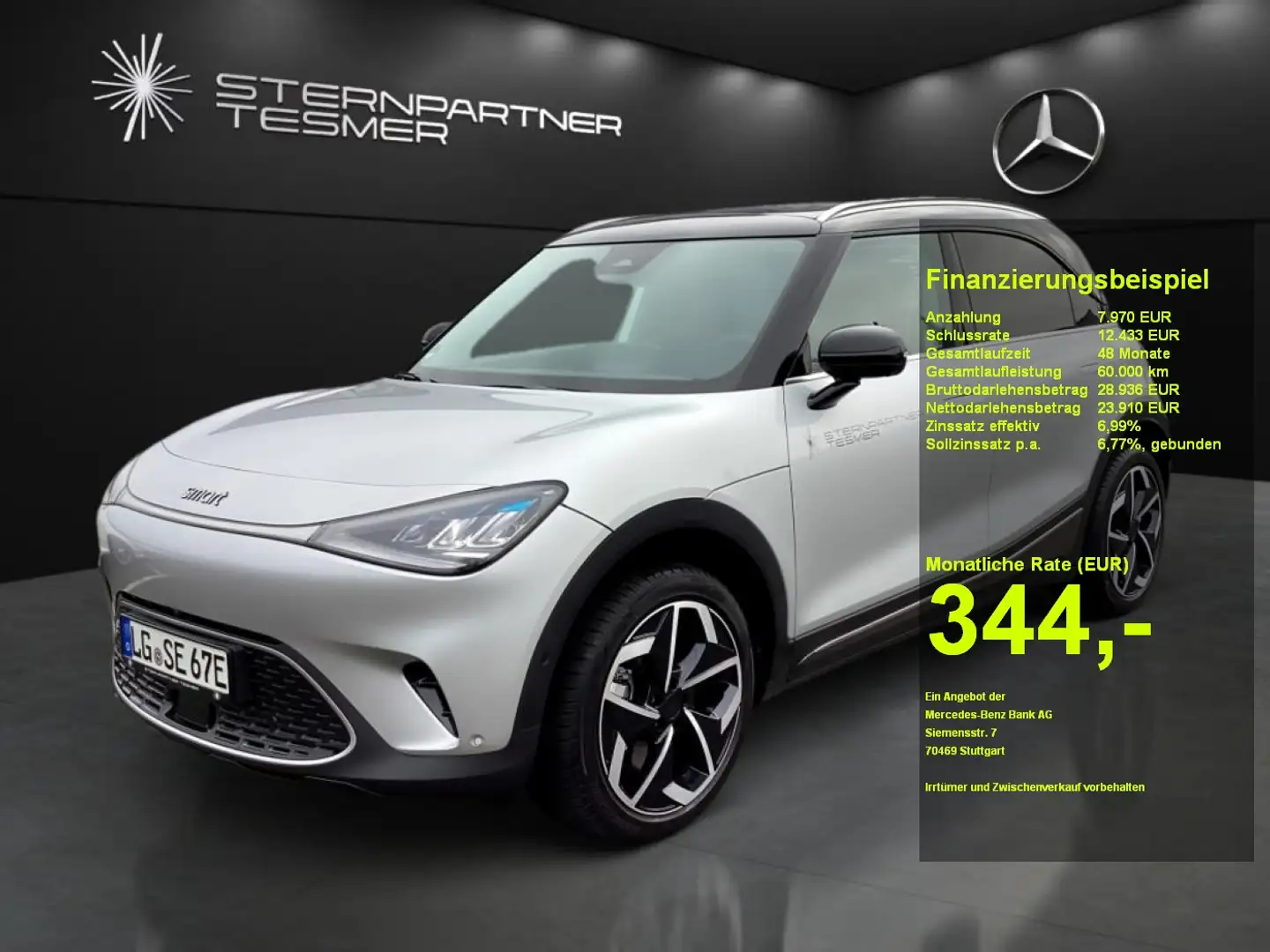 smart #1 Pulse KAMERA 360-Grad+HUD+PANORAMADACH Серебристый - 1