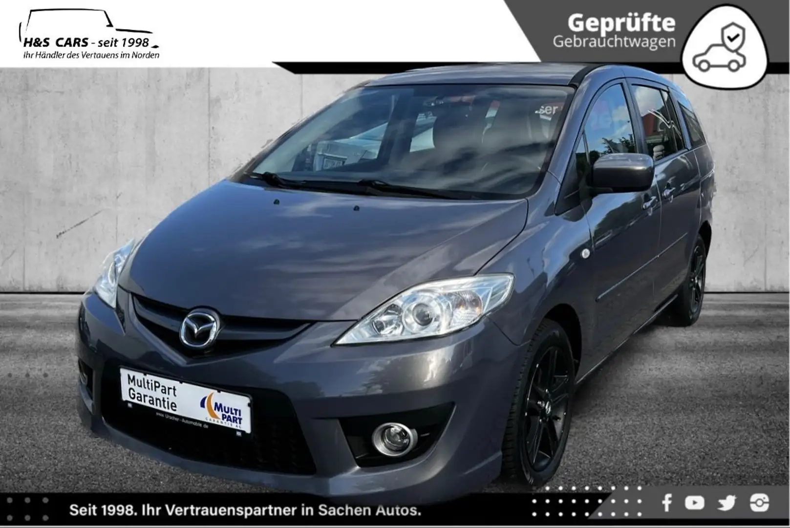 Mazda 5 2.2 Excl 1.H 7SITZER TEMPO KLIMAAT TÜV NEU Grau - 2