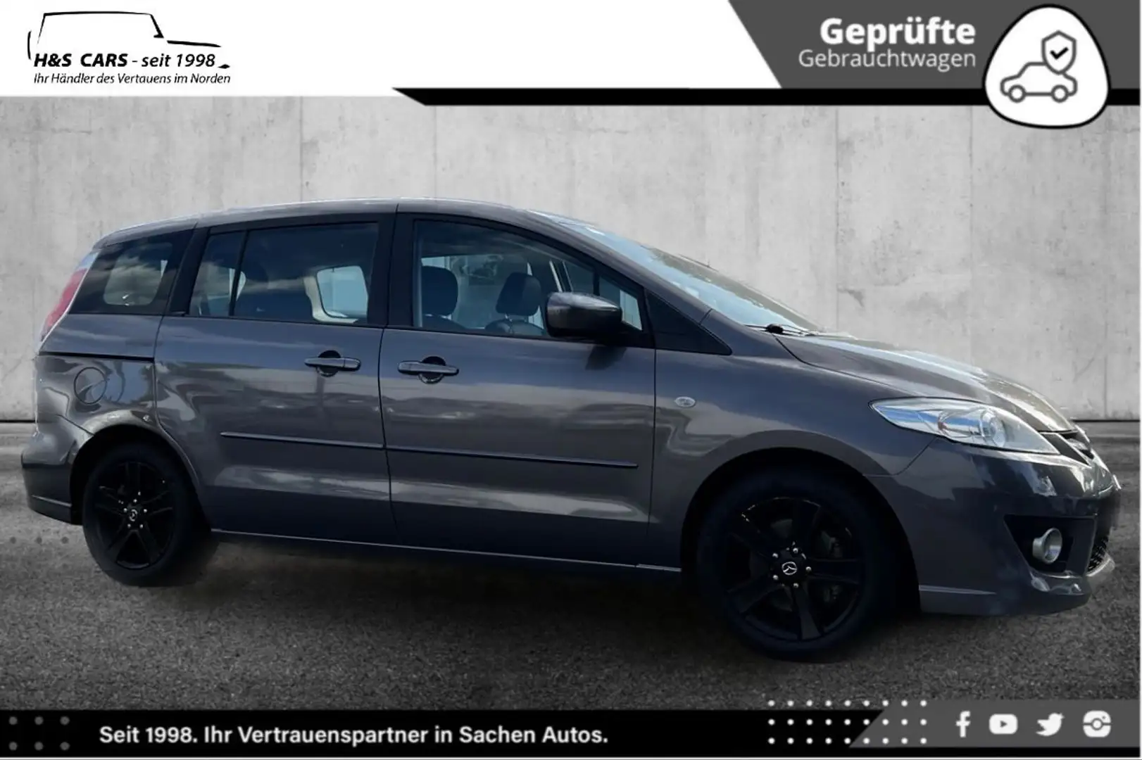 Mazda 5 2.2 Excl 1.H 7SITZER TEMPO KLIMAAT TÜV NEU Grau - 1