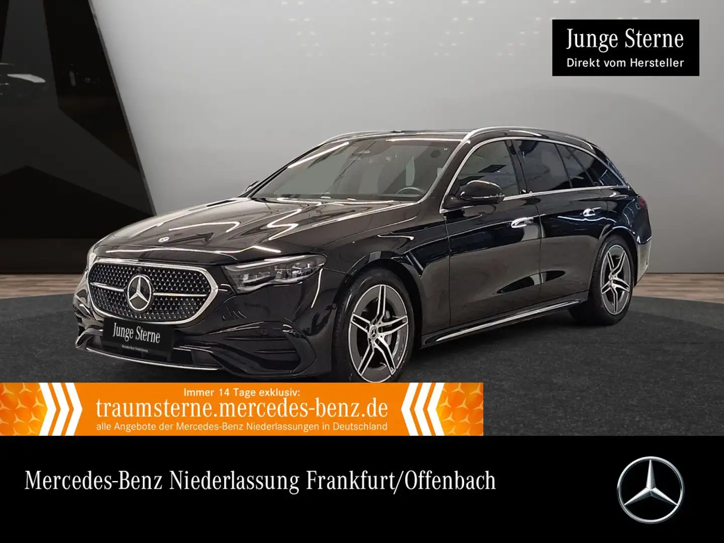 Mercedes-Benz E 220 d T 4M AMG 360° Pano Distr+ AHK Kamera PTS Schwarz - 1