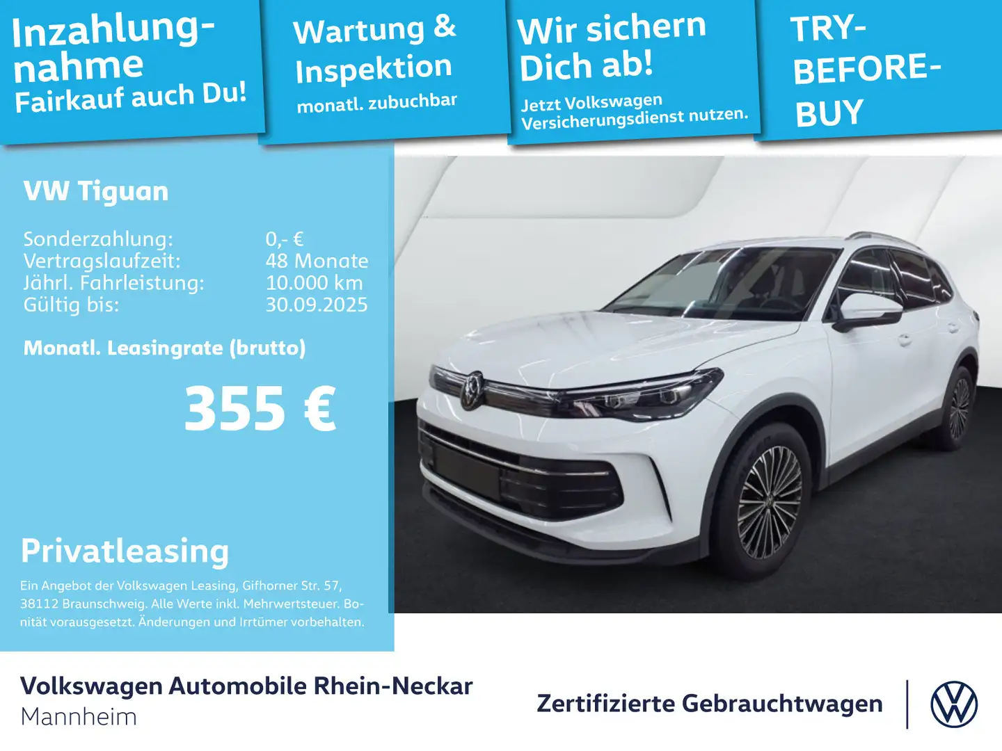 Volkswagen Tiguan 1.5 TSI neues Model! LED DSG AHK Navi uvm Weiß - 1