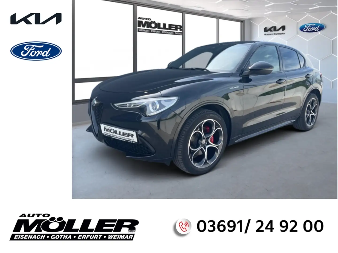 Alfa Romeo Stelvio 2.0 Veloce Allrad ACC Leder Memory Sitze Navi Rück Nero - 1