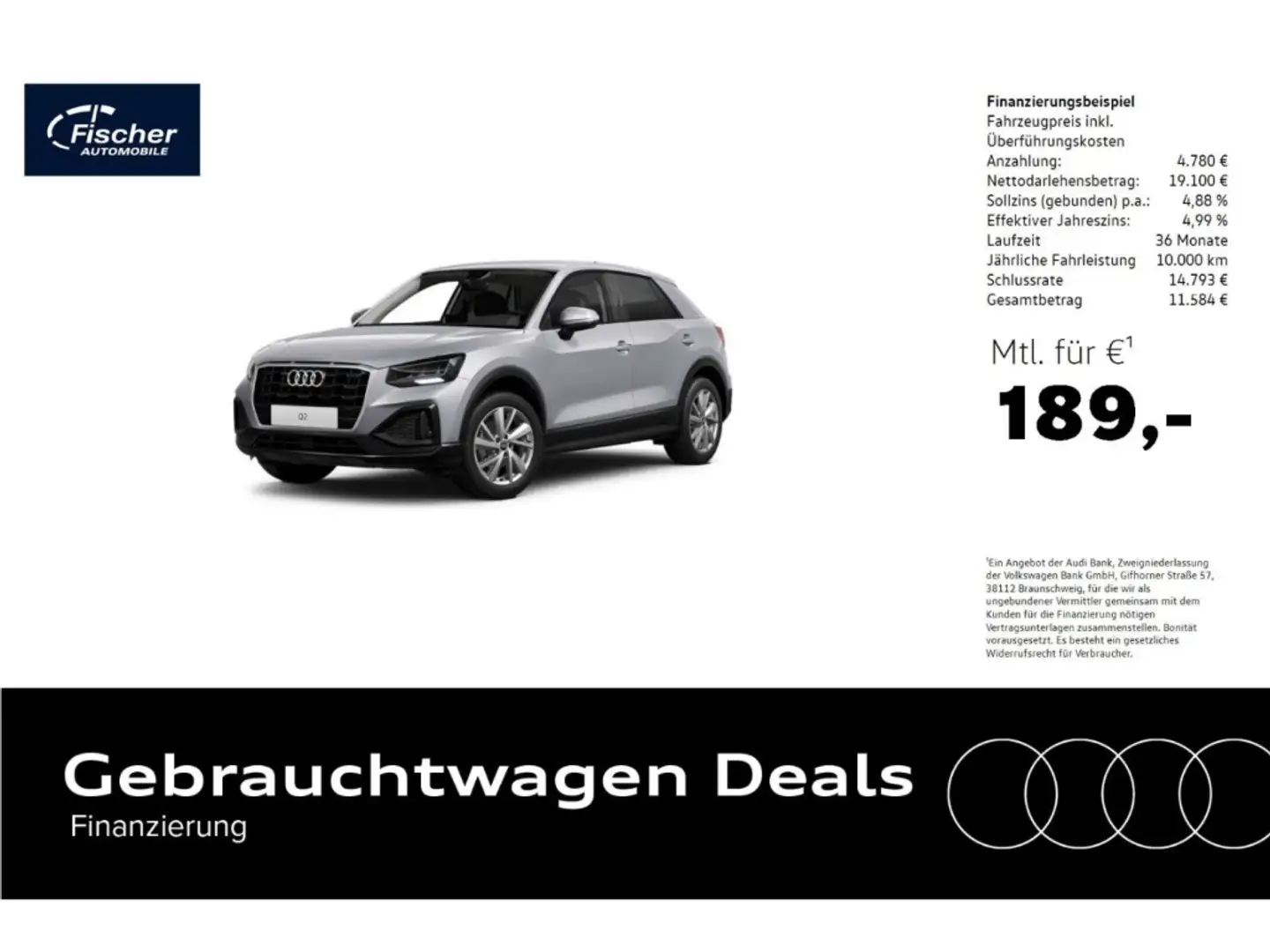 Audi Q2 35 TFSI S-Tronic AHK-Vorb./NAV/Virt/RFK/SH Silber - 1
