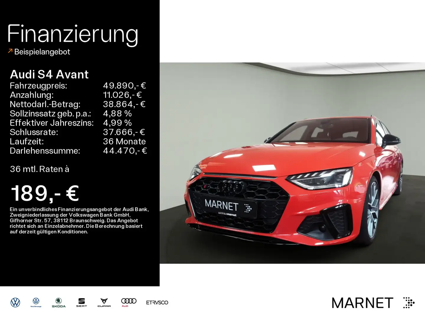 Audi S4 3.0 TDI quattro*Navi*Matrix*Alu*B&O*HUD Rouge - 1
