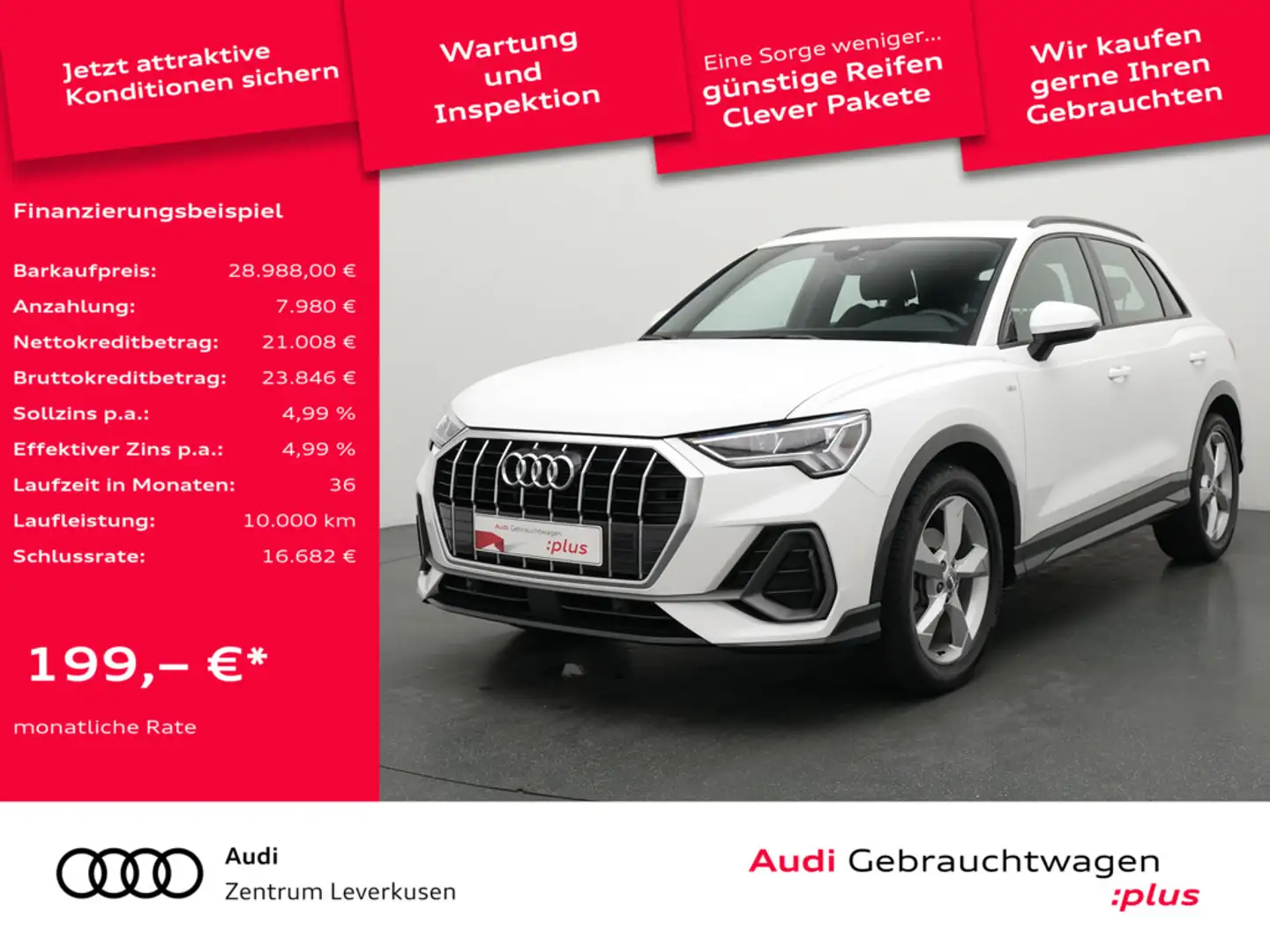 Audi Q3 S line S-TRON VIRT PDC LED NAVI LEDER Schwarz - 1