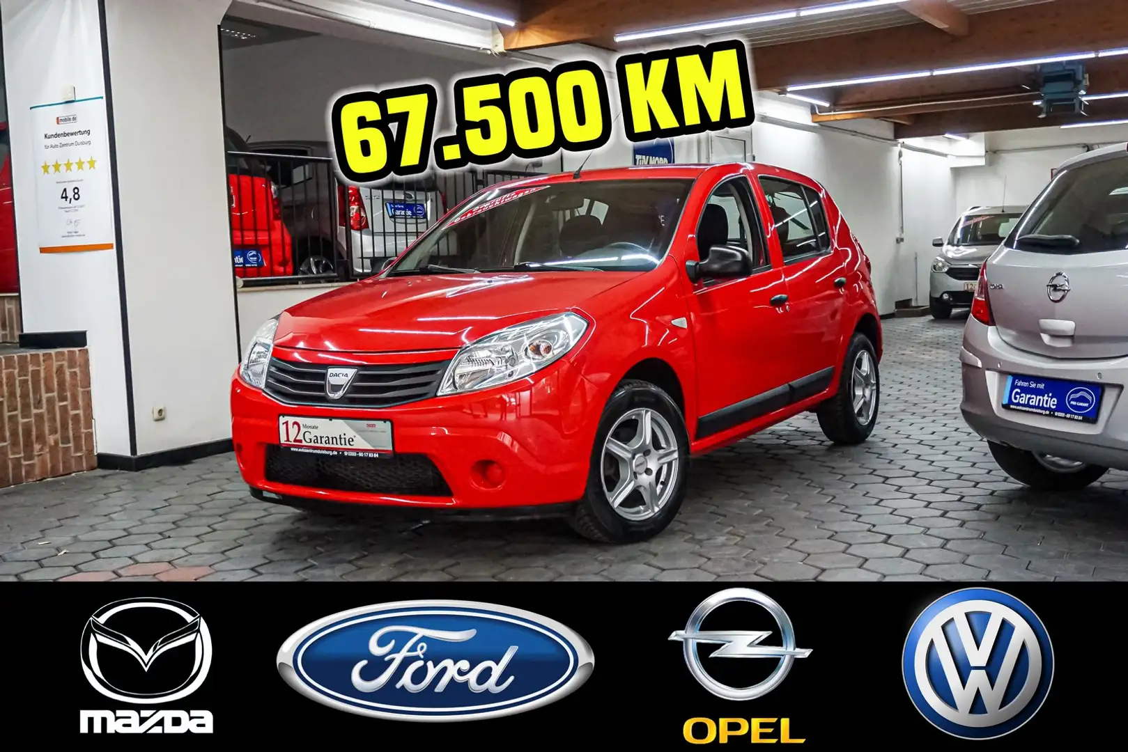 Dacia Sandero 1.2 16V 1.Hand Klima E-Fenster Tüv 04/2027 Rojo - 1