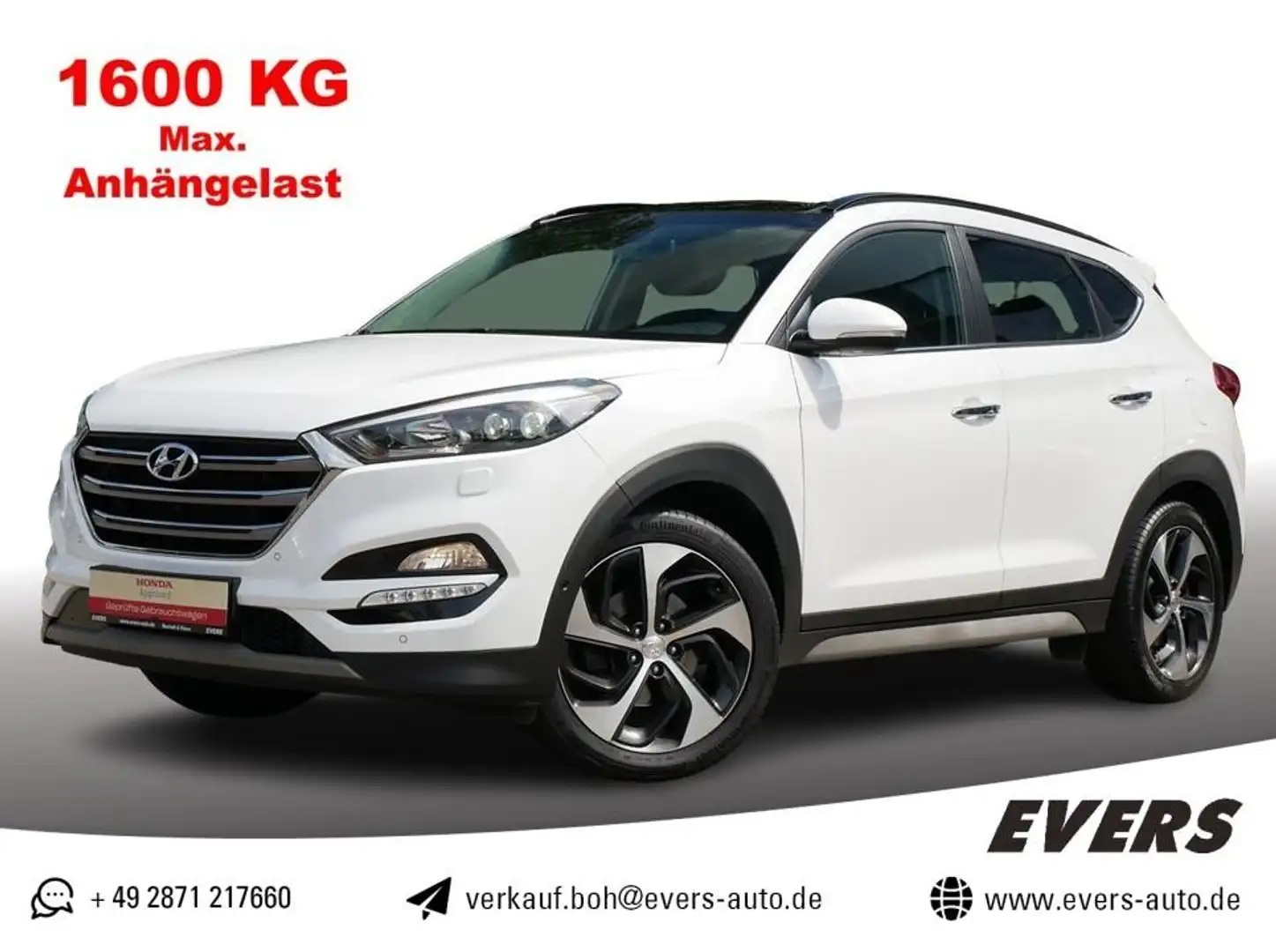 Hyundai TUCSON 1.6 TGDI PREMIUM 4WD AUTOMATIK PANORAMAD. Wit - 1