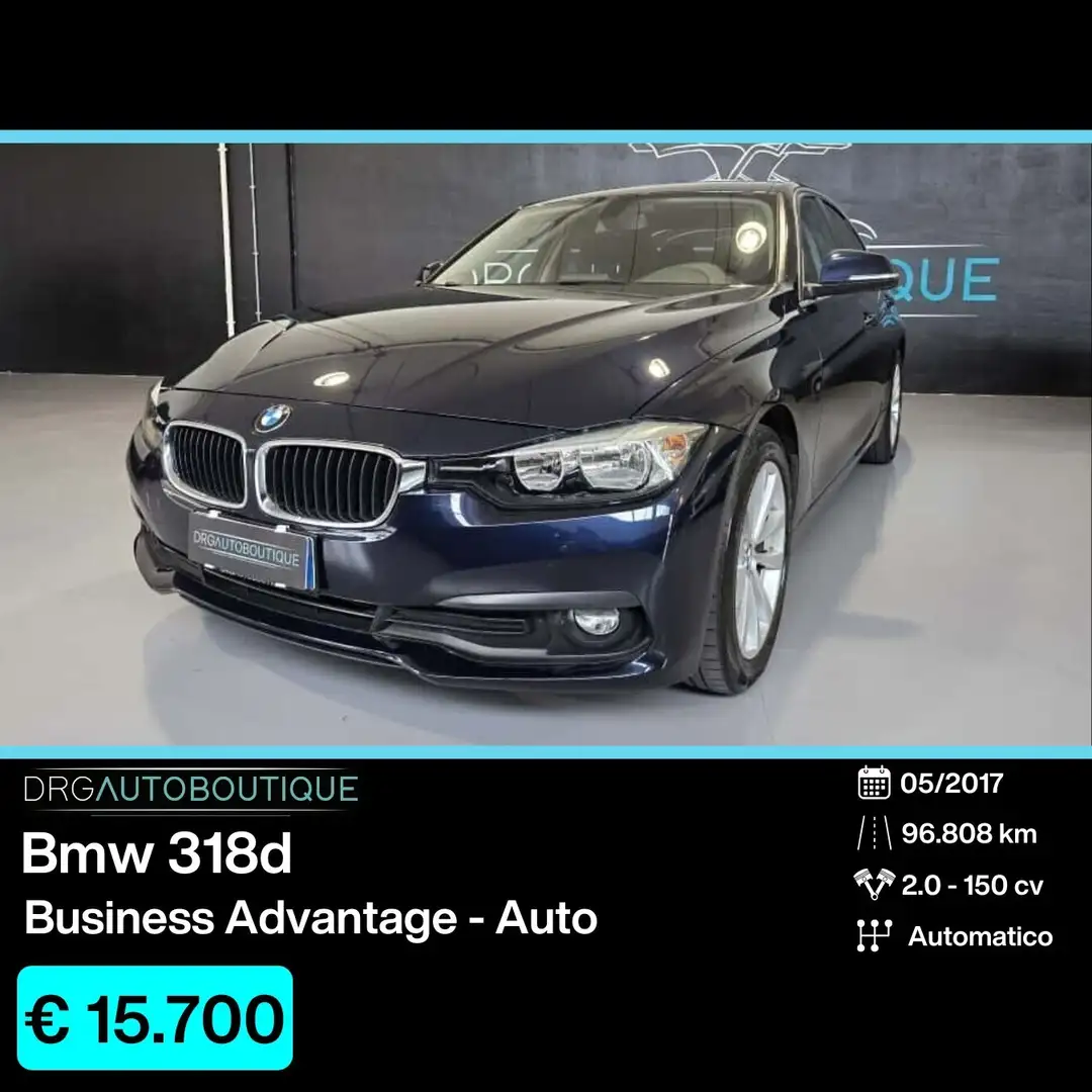 BMW 318 318d Business Advantage aut. Blauw - 1