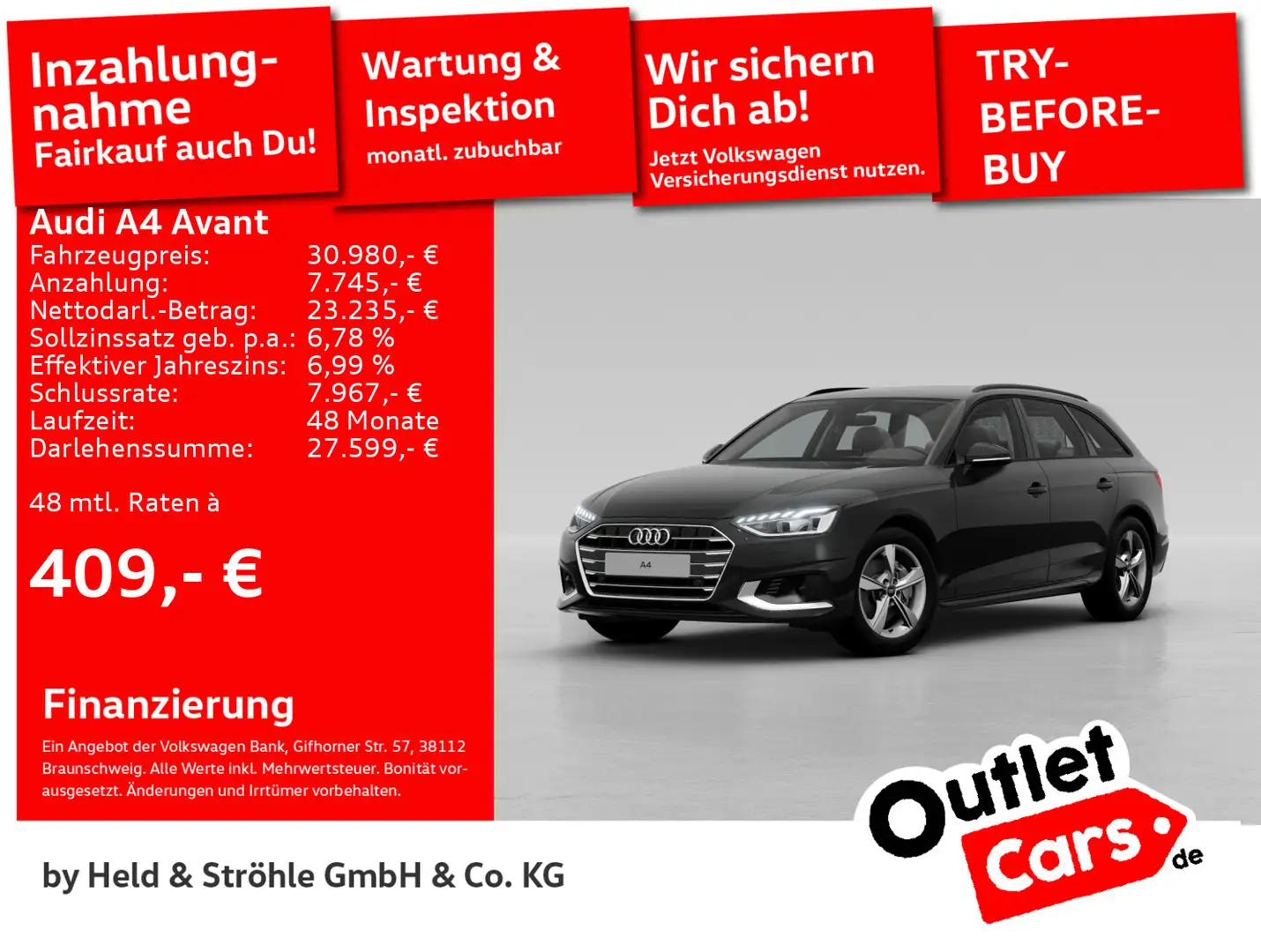 Audi A4 advanced 40 TDI S tronic BUSINESS NAV+ Schwarz - 1