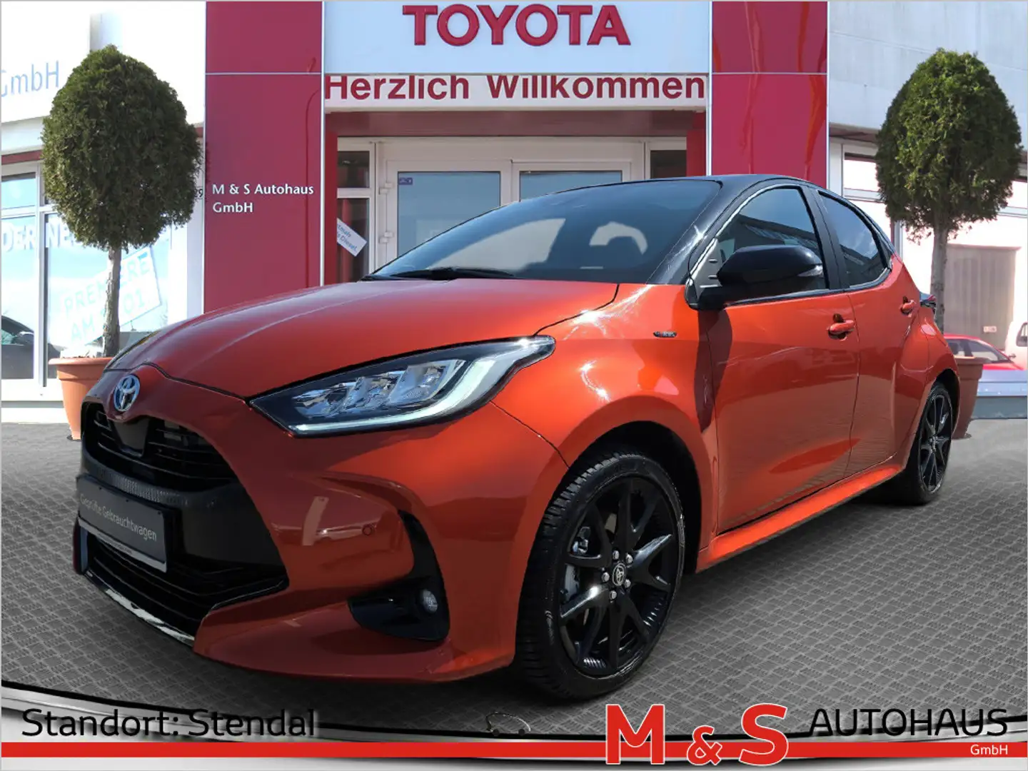 Toyota Yaris 1.5 Hybrid Style NAVI HUD PANORAMADACH Portocaliu - 1