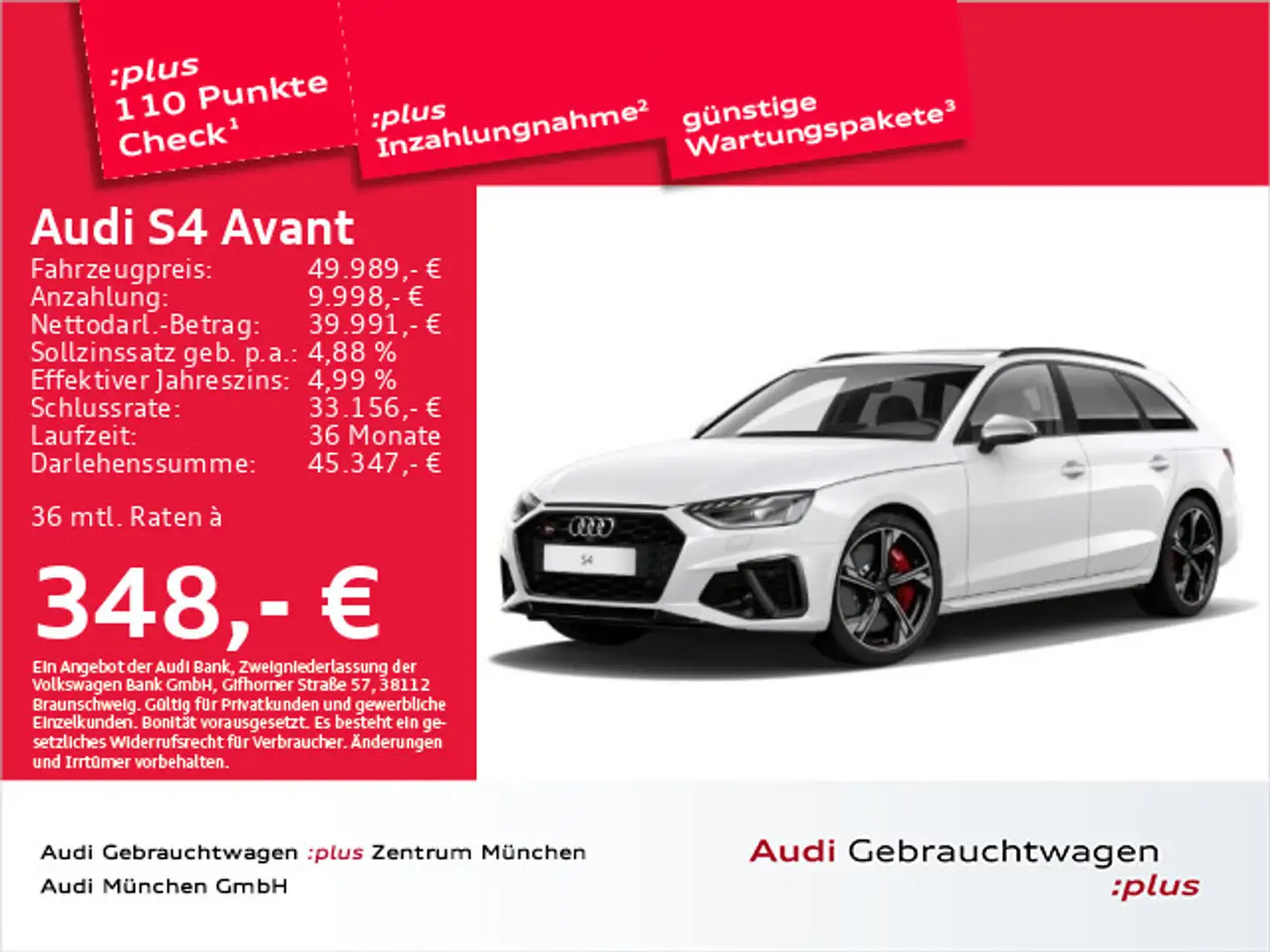 Audi S4 TDI tiptr. Pano/B&O/Matrix/HuD Blanc - 1