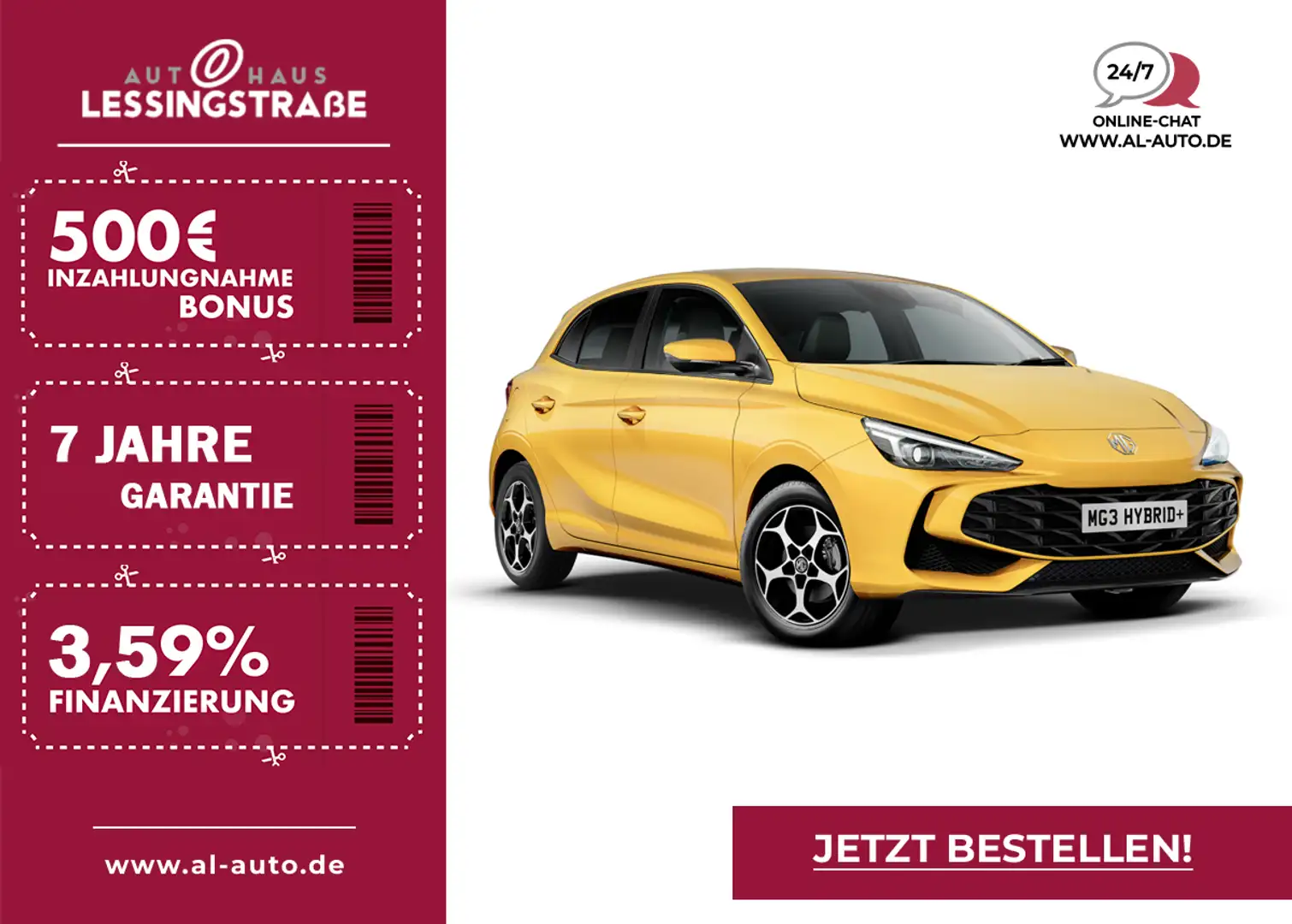 MG MG3 Hybrid+ Comfort ACC ACAA NAVI Gelb - 1