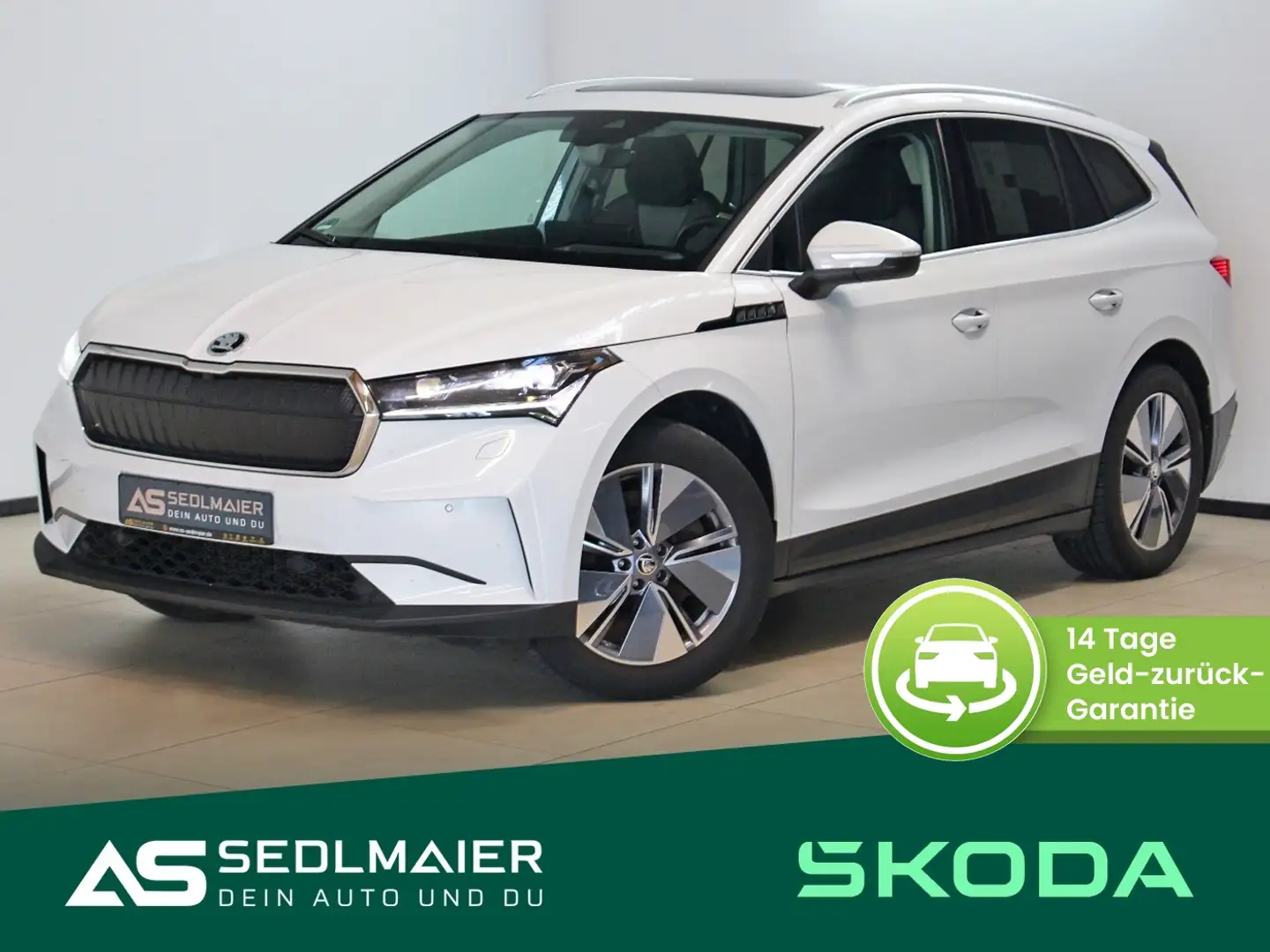 Skoda Enyaq 80 PANO|HuD|ACC|RCam|MATRX|WPumpe|NAV|APPs Weiß - 1