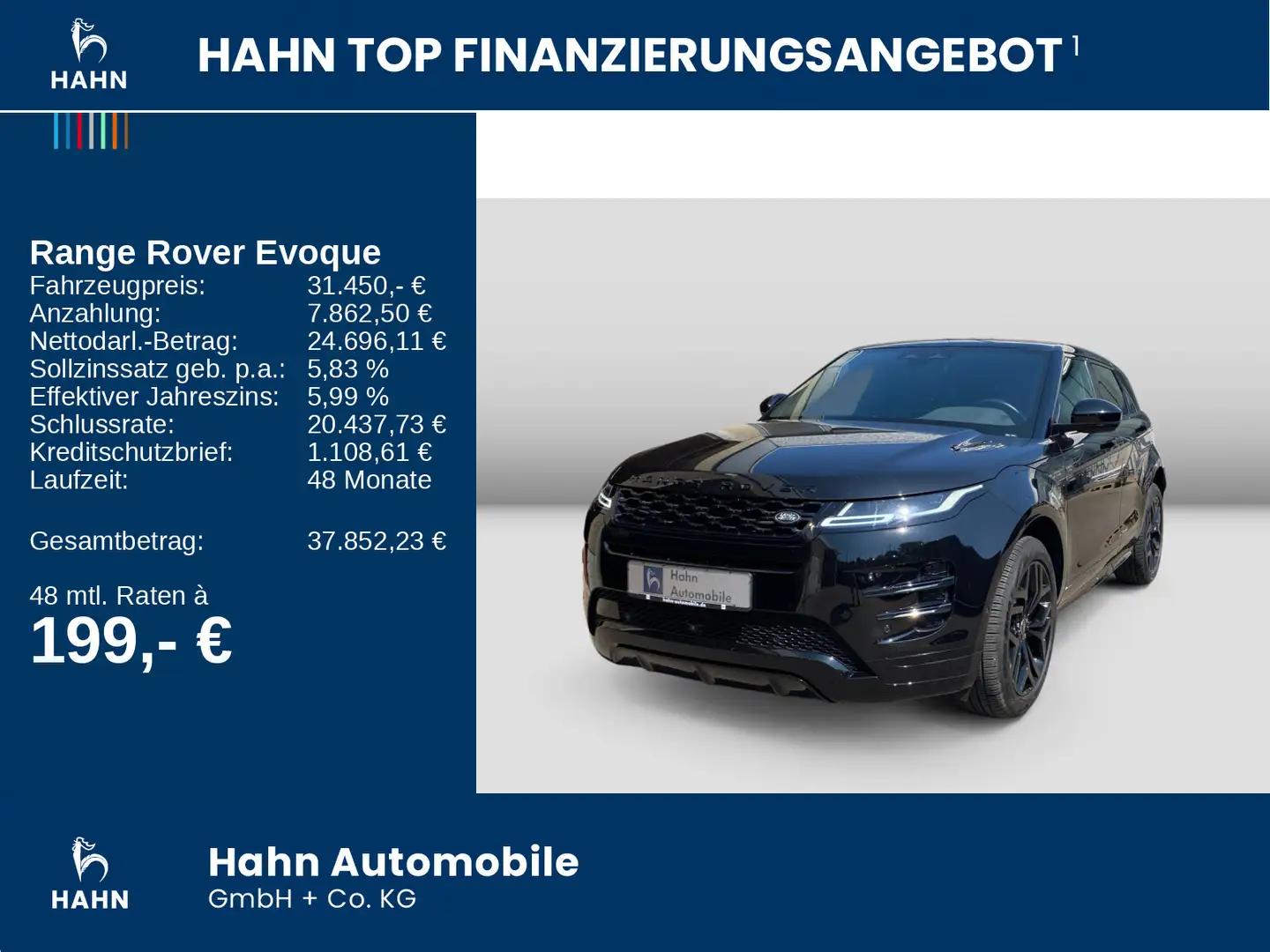 Land Rover Range Rover Evoque 2.0D DSG LED ACC PDC Navi Schwarz - 2
