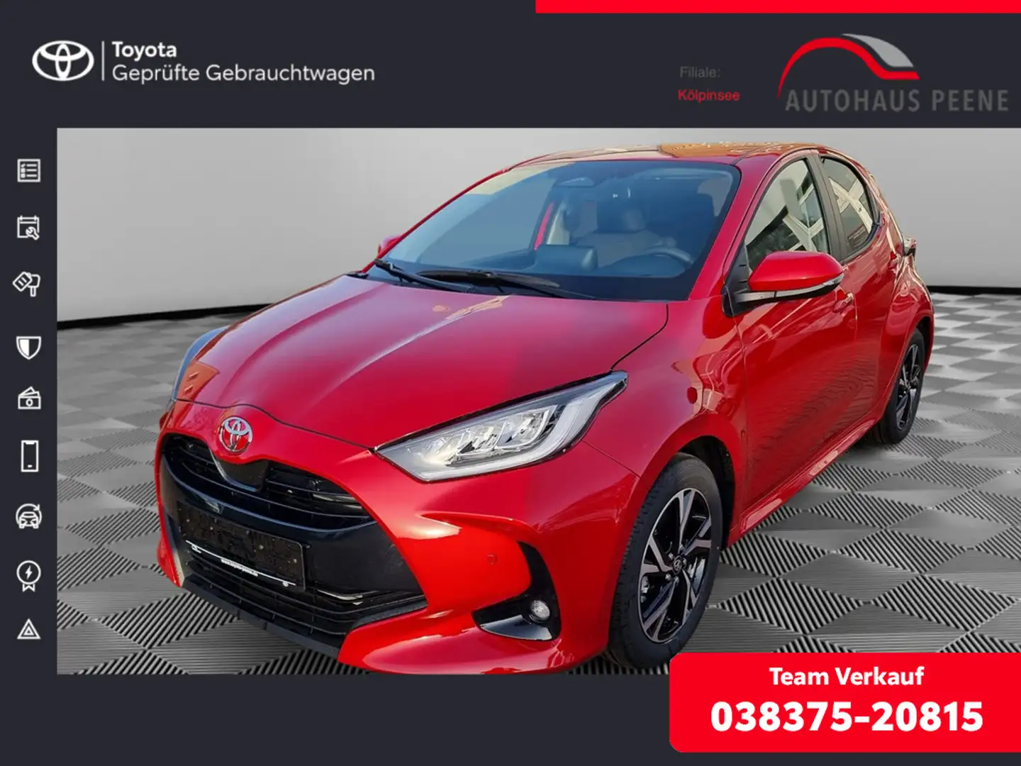 Toyota Yaris 1.5 Hybrid Teamplayer Rouge - 1