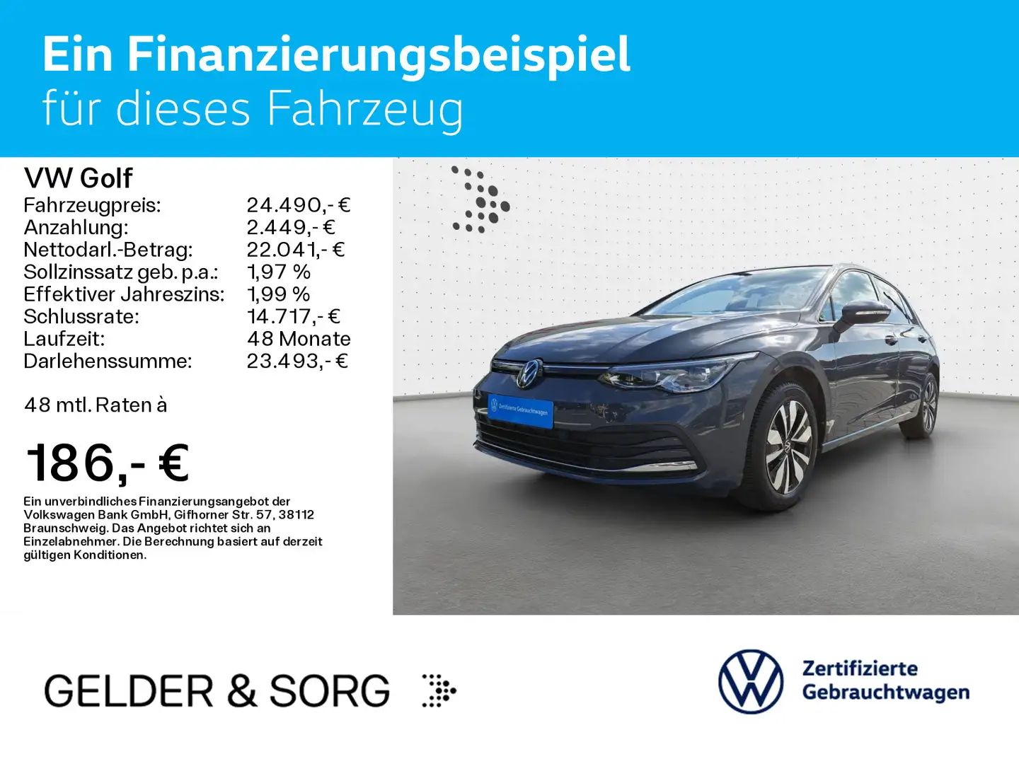 Volkswagen Golf Life 2.0 TDI Matrix*Navi*ACC*Digital*Pano Grau - 2