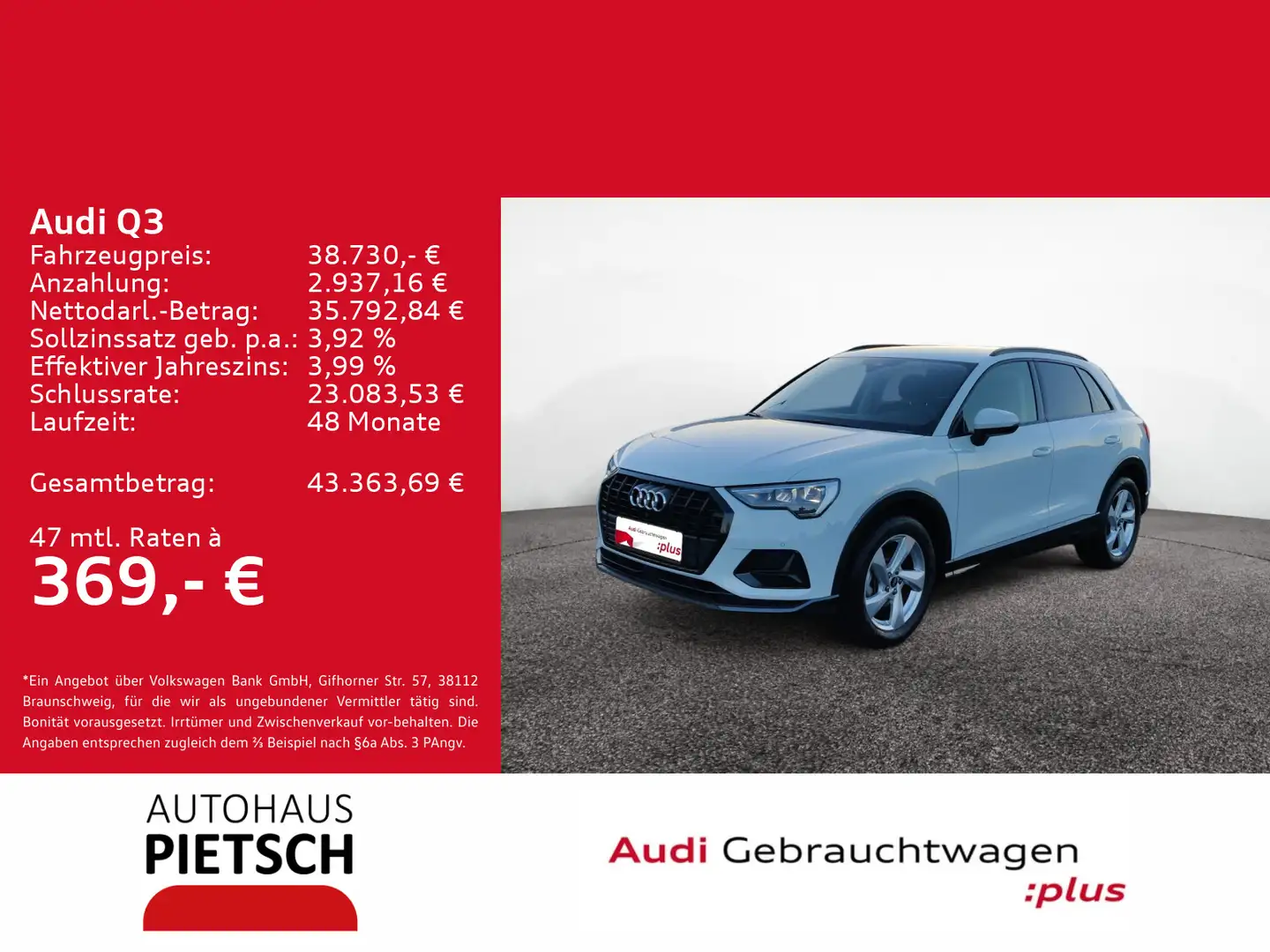 Audi Q3 35 TFSI advanced S-tronic Weiß - 1