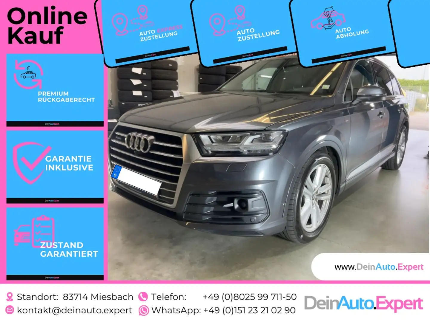 Audi Q7 3.0 TDI qu. S line selection*AHK*Head-up*ACC*LED* Gris - 1
