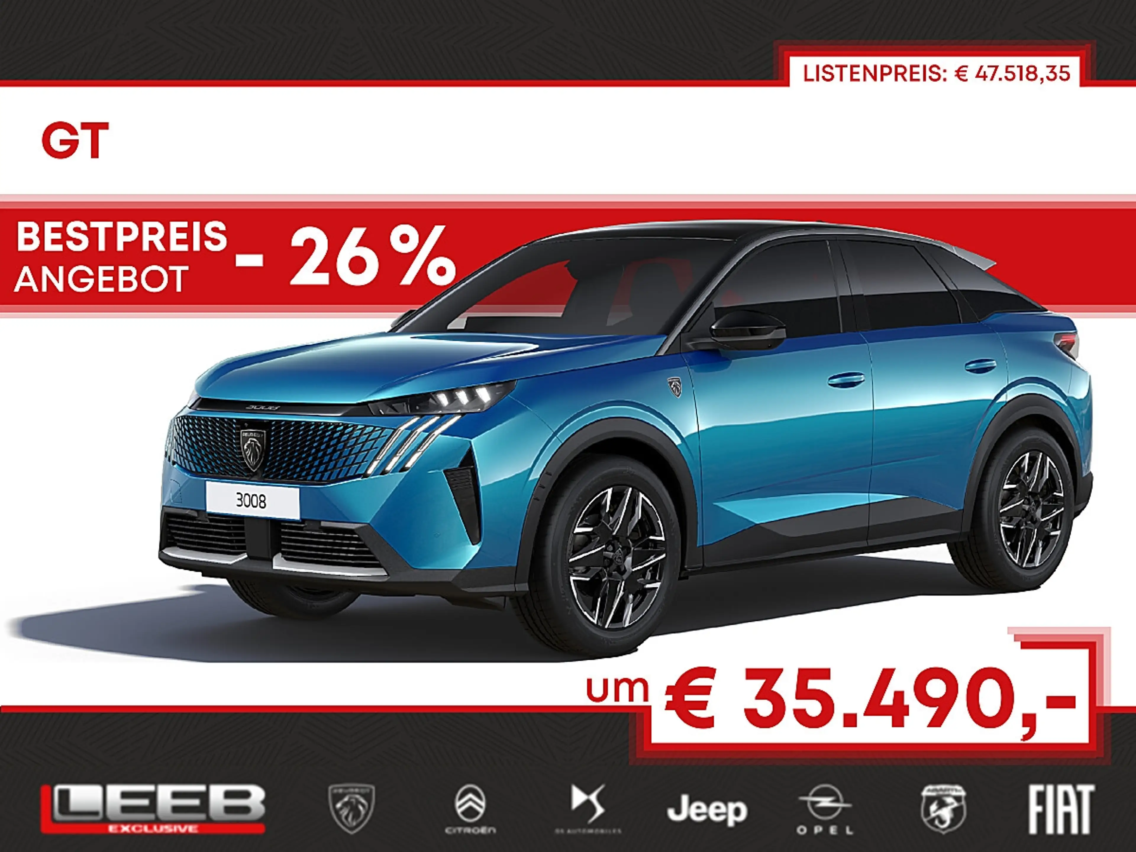 Peugeot 3008 GT Hybrid 145 e-DCS6 inkl. AHK, Sitze Alcantara...