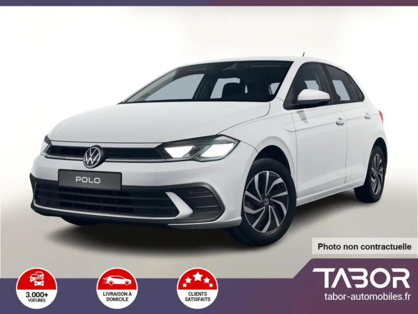 Volkswagen Polo 1.0 TSI 80 LED 15p Reg AppCo Blanc - 1