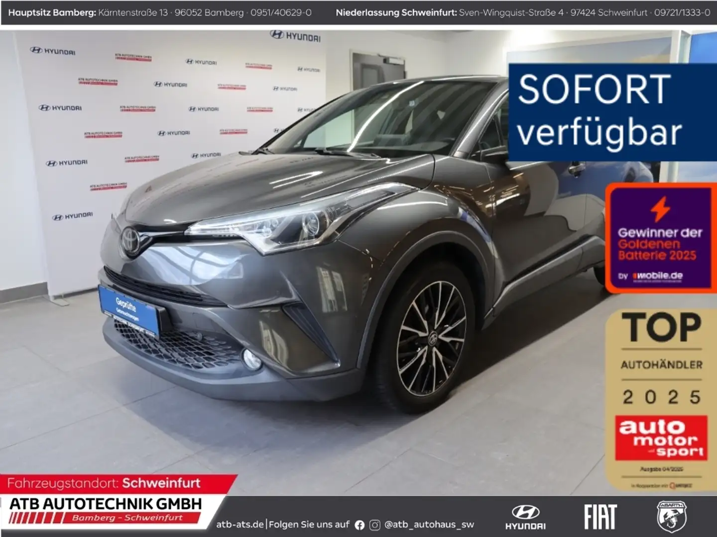 Toyota C-HR Lounge 1.2 Turbo Navi ACC Mehrzonenklima DAB SHZ L Gris - 1