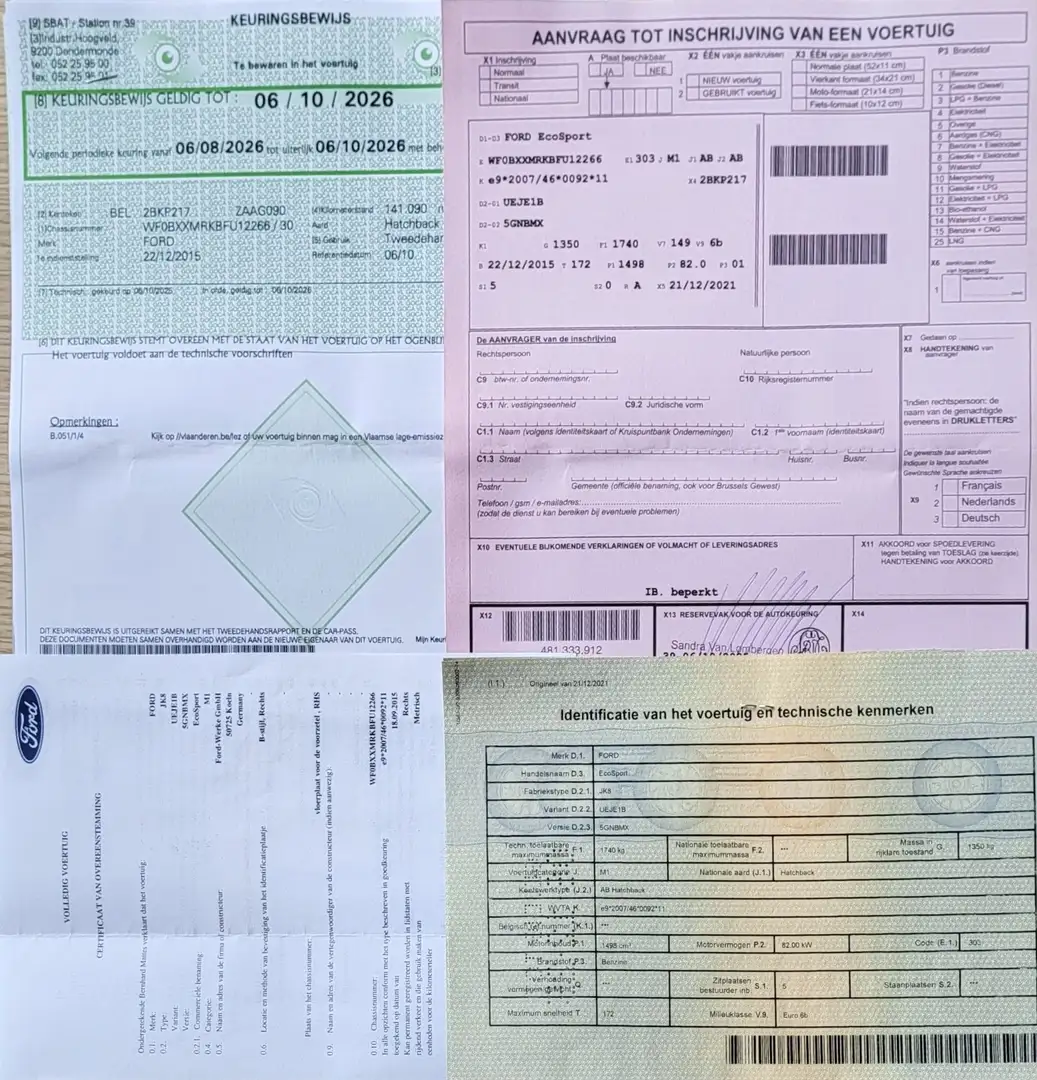 Ford EcoSport 1.5 Benzine Euro6b 12/2015 Gekeurd voor verkoop Zwart - 2