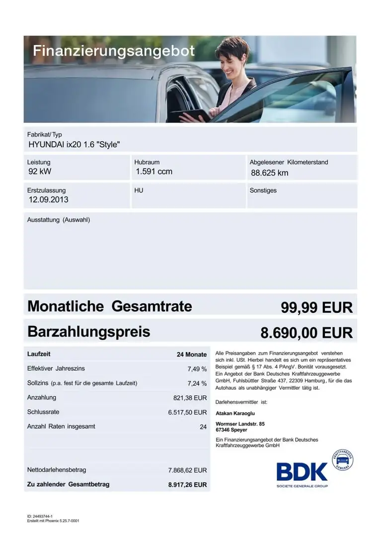 Hyundai iX20 1,6 2.HAND/AHK/SHZ/CLIM./8FACH/ALU/GARANTIE Brun - 1