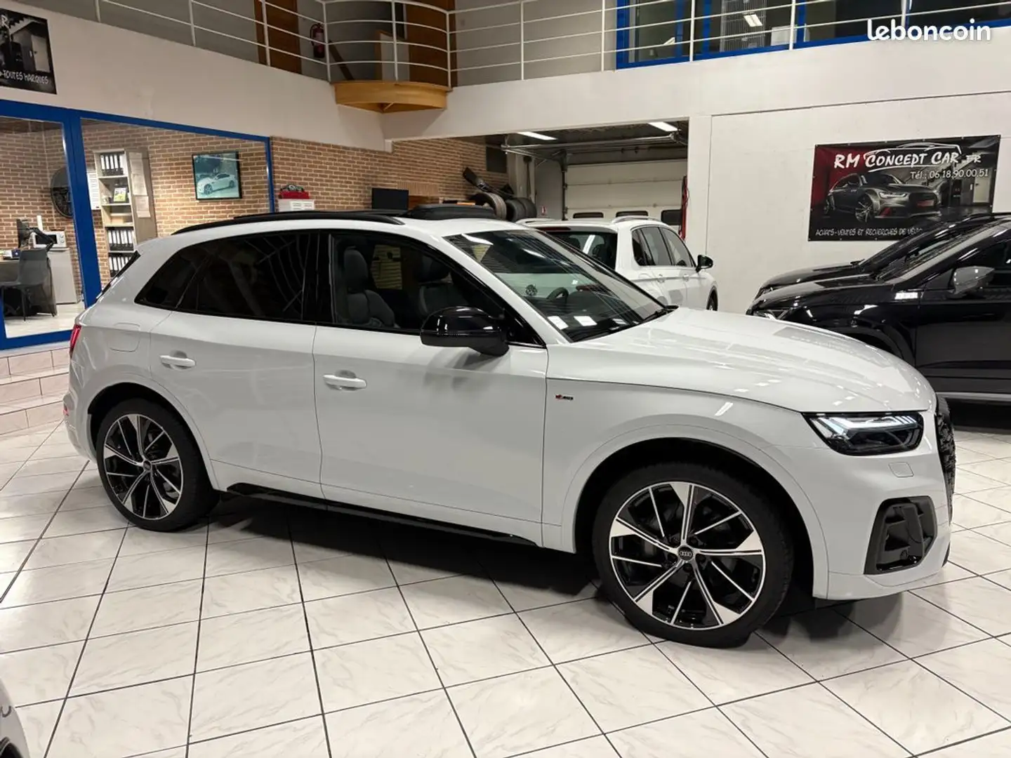 Audi Q5 55 TFSI E 367CH S LINE TRONIC BLACK EDITION GPS-VIRTUAL-CUIR RS-TOIT OUVRANT-ATTACHE REMORQUE-MATRIX-BANG & Olufsen-GARAN Blanc - 2