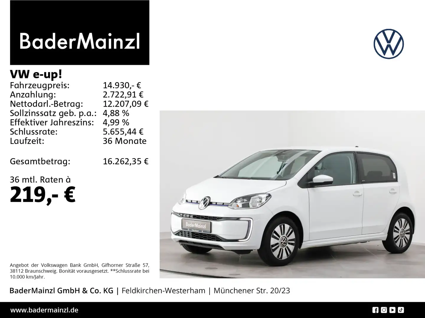 Volkswagen e-up! United WSS-Heiz SHZ Alu Weiß - 1